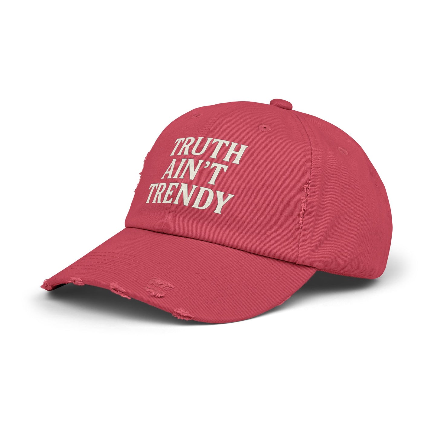 Truth Ain’t Trendy Distressed Ball Cap – Unisex Vintage Washed Adjustable Dad Hat-Gift