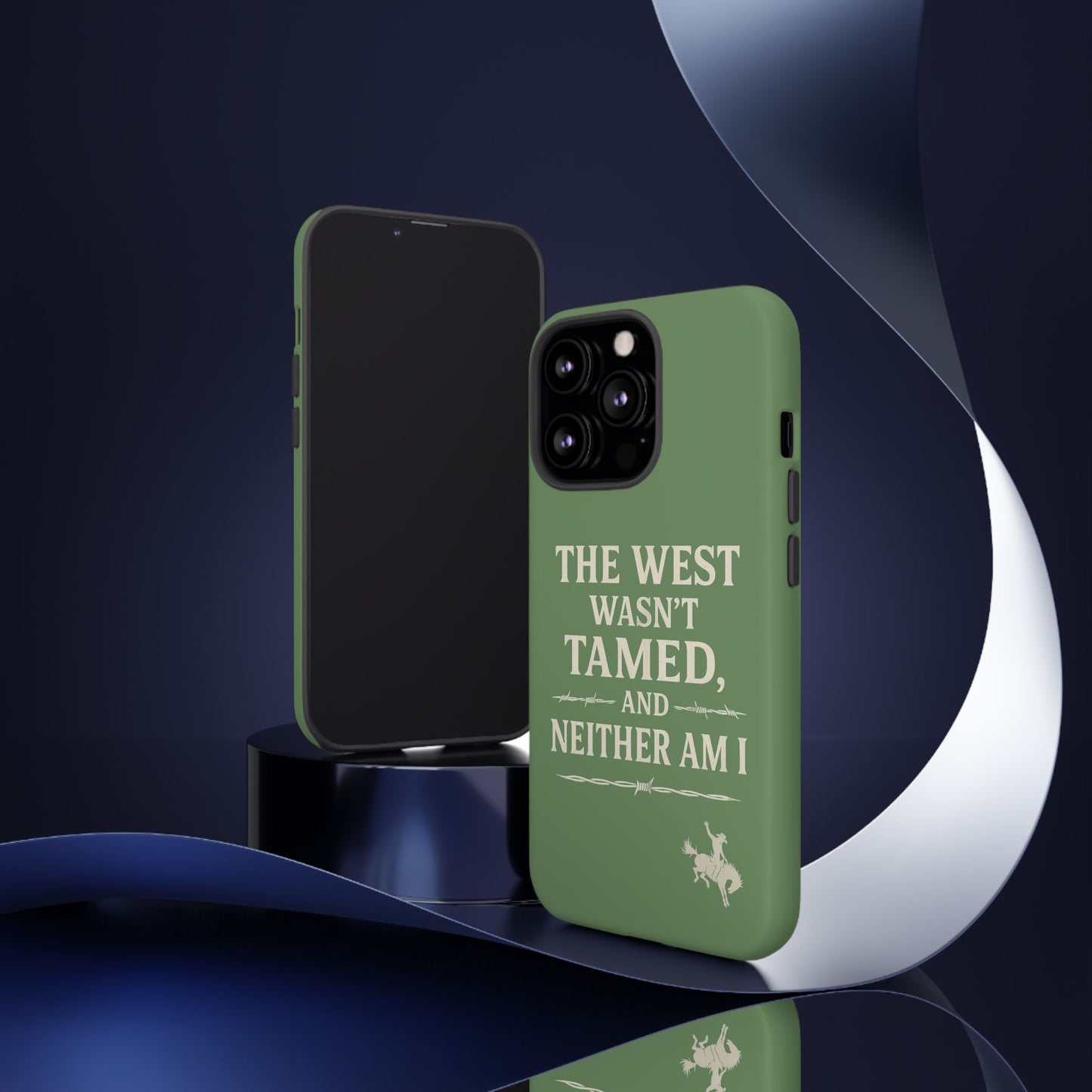 The West Wasn’t Tamed Dual Layer Phone Case – Western Cowboy Tough Protective Cover for iPhone, Samsung Galaxy & Google Pixel