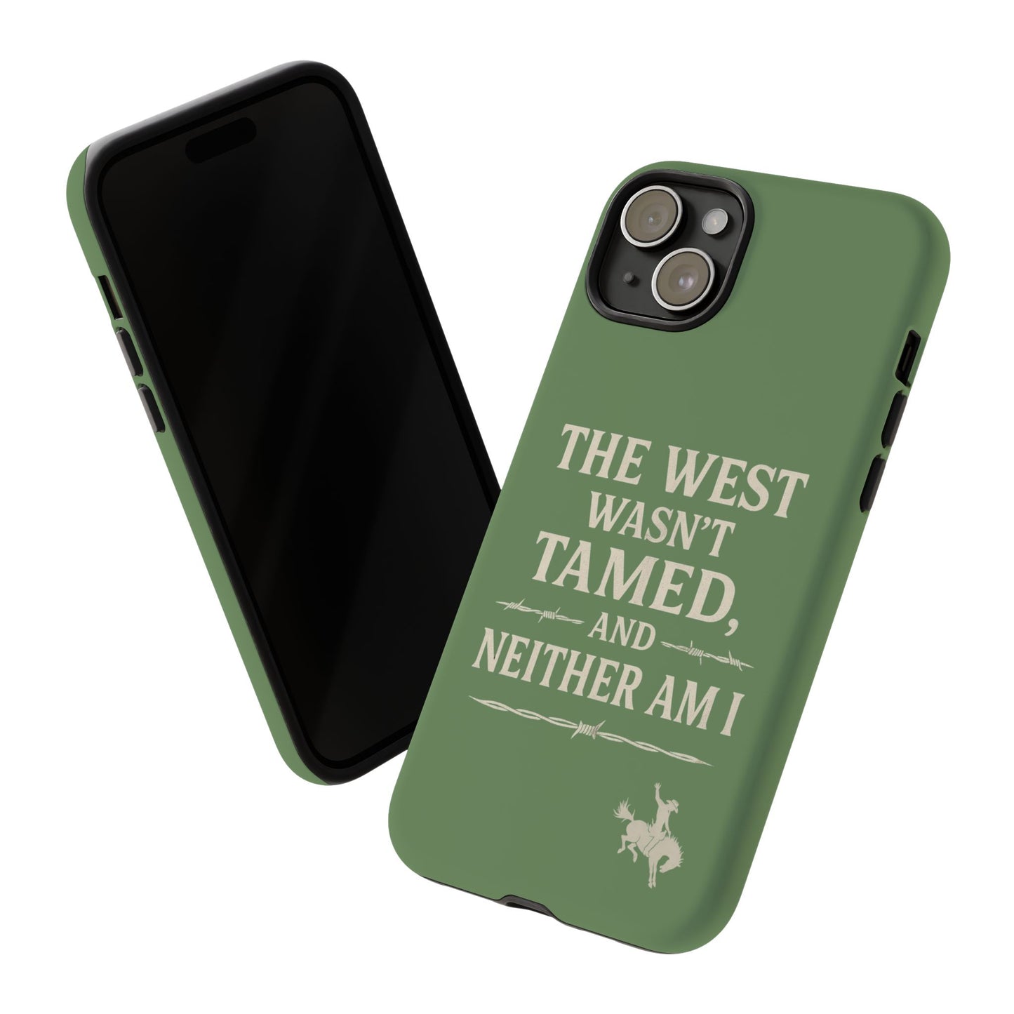 The West Wasn’t Tamed Dual Layer Phone Case – Western Cowboy Tough Protective Cover for iPhone, Samsung Galaxy & Google Pixel