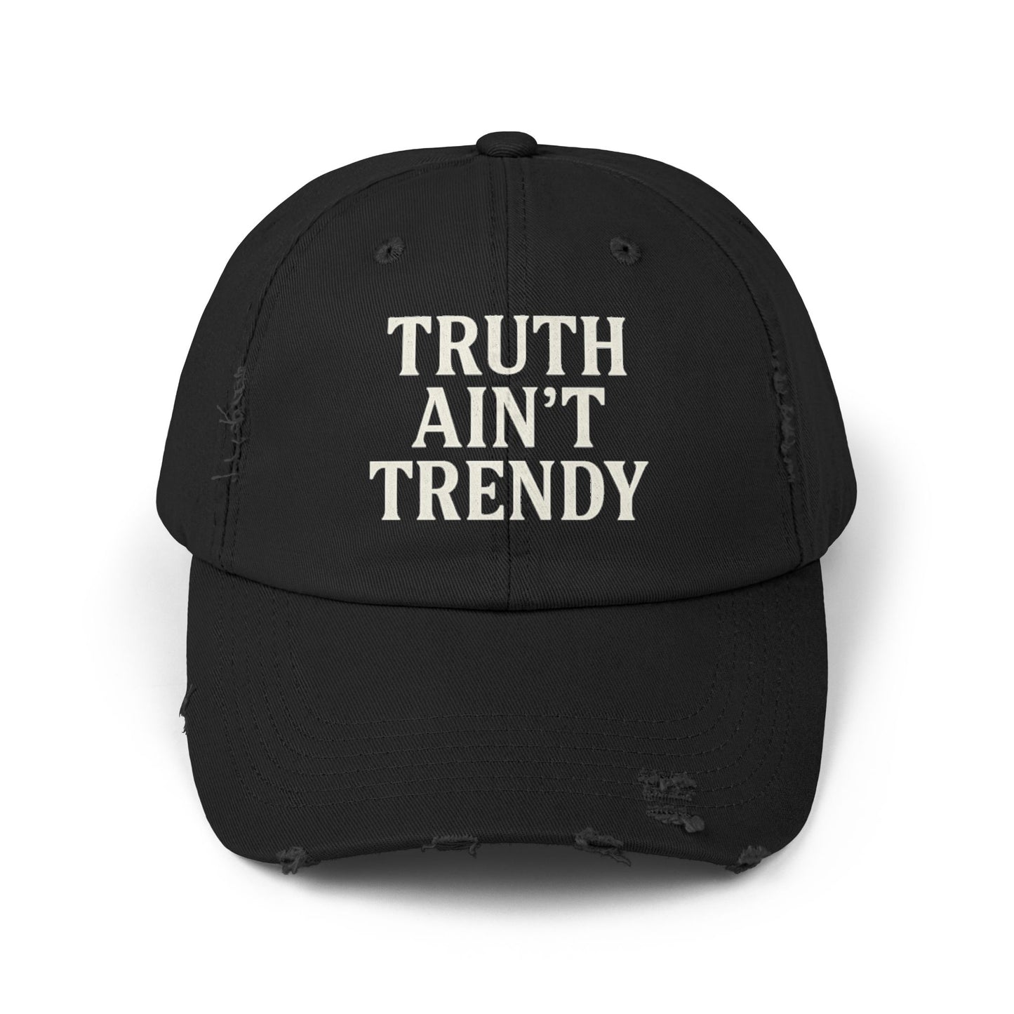Truth Ain’t Trendy Distressed Ball Cap – Unisex Vintage Washed Adjustable Dad Hat-Gift