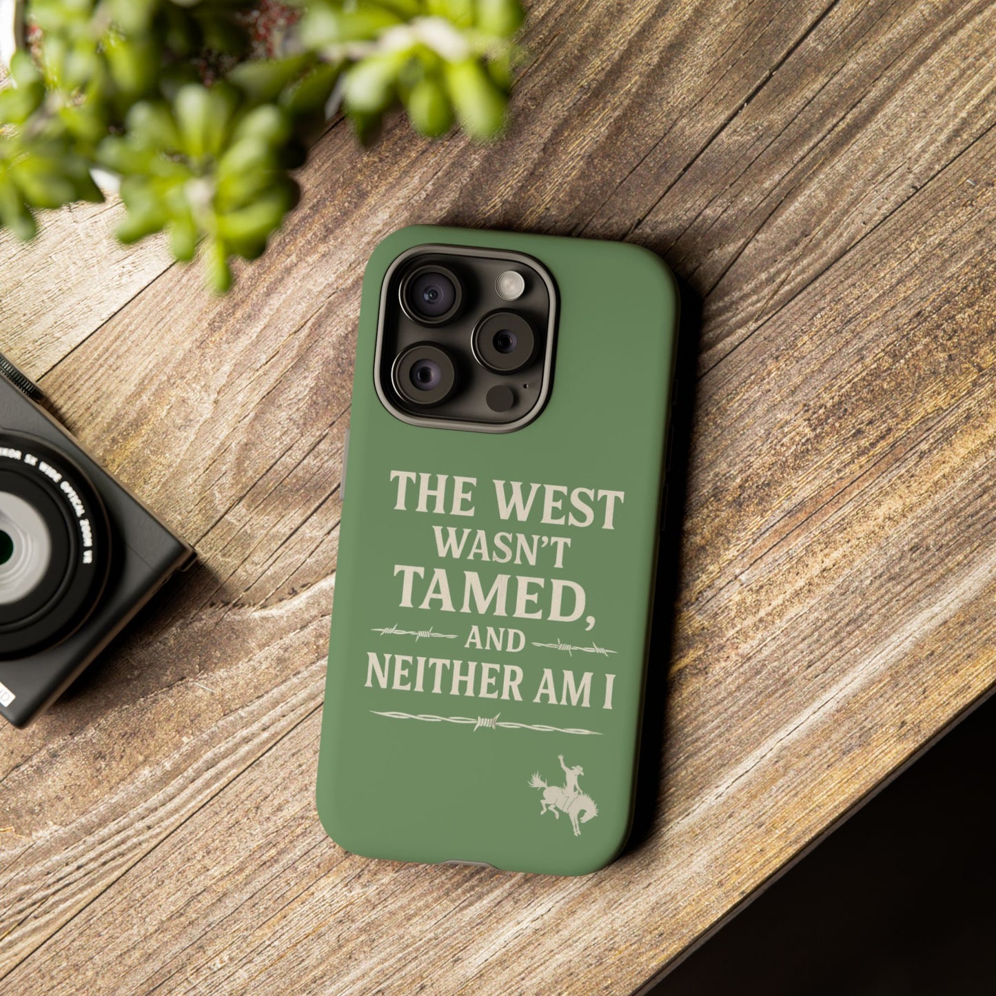 The West Wasn’t Tamed Dual Layer Phone Case – Western Cowboy Tough Protective Cover for iPhone, Samsung Galaxy & Google Pixel