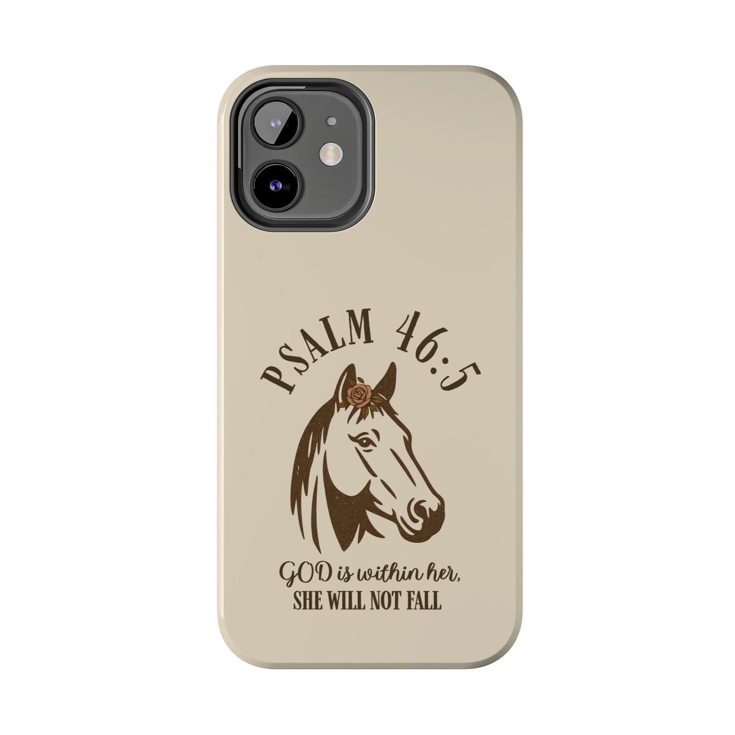 Psalm 46:5 Christian Dual-Layer Glossy Phone Case – Inspirational Bible Verse Protective Cover for iPhone & Samsung Galaxy