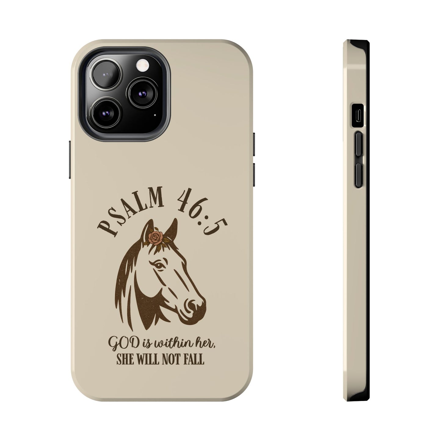 Psalm 46:5 Christian Dual-Layer Glossy Phone Case – Inspirational Bible Verse Protective Cover for iPhone & Samsung Galaxy