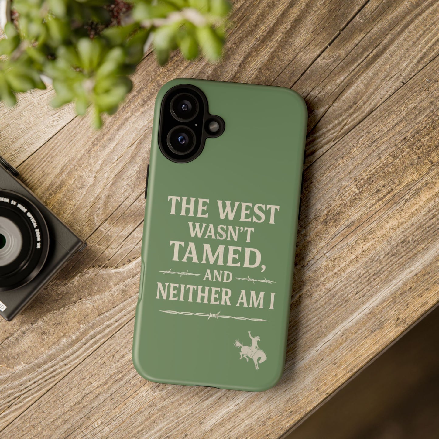 The West Wasn’t Tamed Dual Layer Phone Case – Western Cowboy Tough Protective Cover for iPhone, Samsung Galaxy & Google Pixel