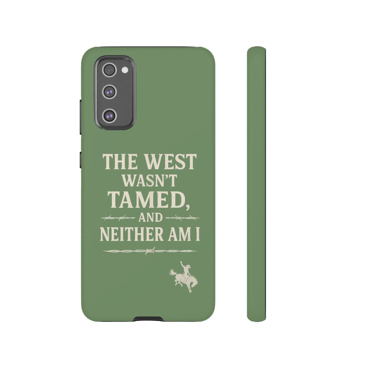 The West Wasn’t Tamed Dual Layer Phone Case – Western Cowboy Tough Protective Cover for iPhone, Samsung Galaxy & Google Pixel