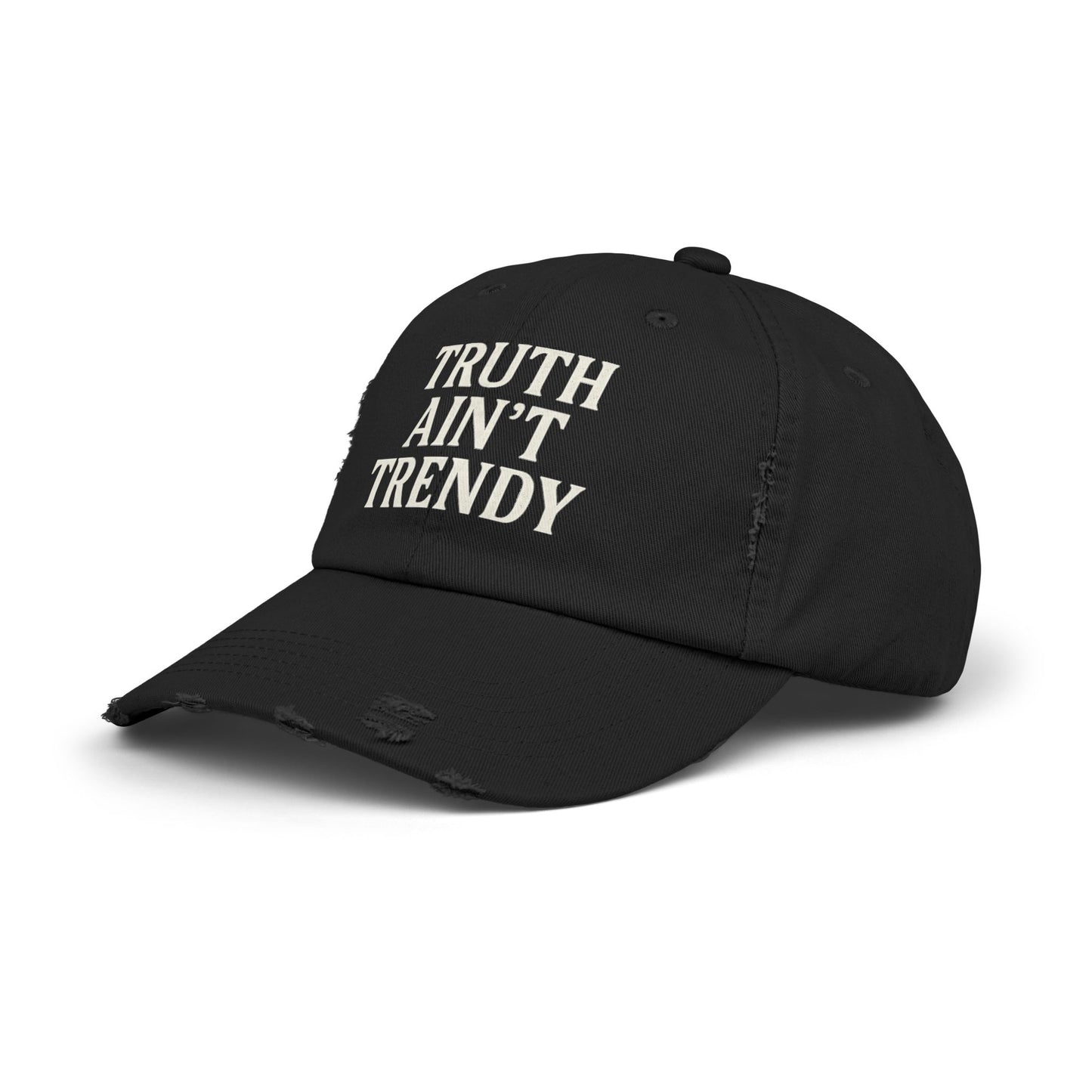 Truth Ain’t Trendy Distressed Ball Cap – Unisex Vintage Washed Adjustable Dad Hat-Gift