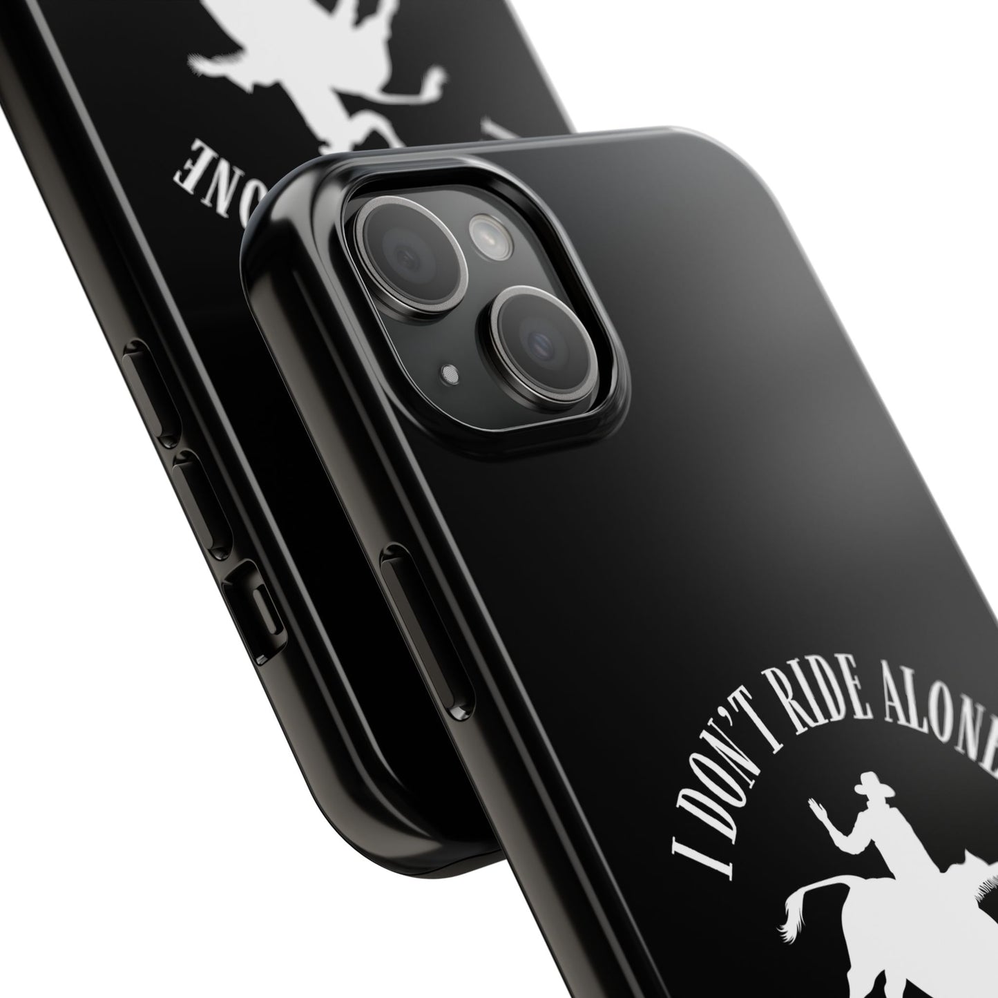 "I Don’t Ride Alone" Isaiah 41:10 Bull Rider Dual-Layer Glossy Phone Case – Christian Western Rodeo Design for iPhone & Samsung Galaxy