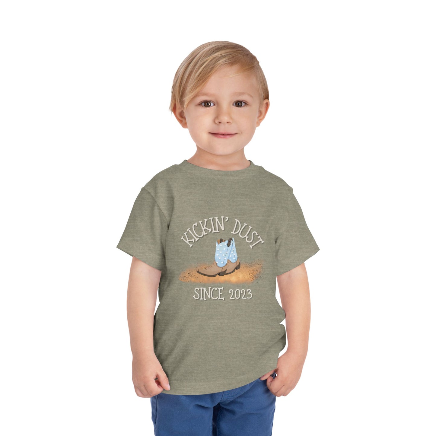 Kickin’ Dust Since (Birth Year) Personalized Toddler Boy Rodeo T-Shirt – Custom Western Shirt (2T–5T)
