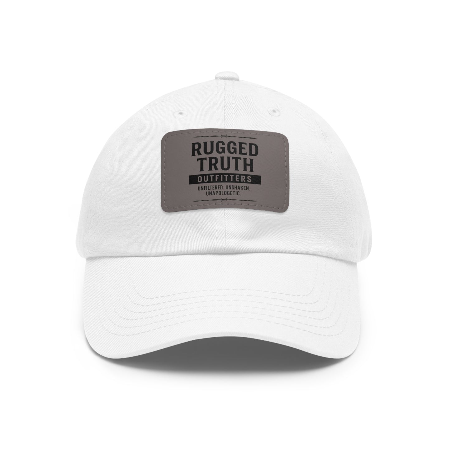 Rugged Truth Outfitters Logo Leather Patch Dad Hat – Adjustable Baseball Cap for Men & Women