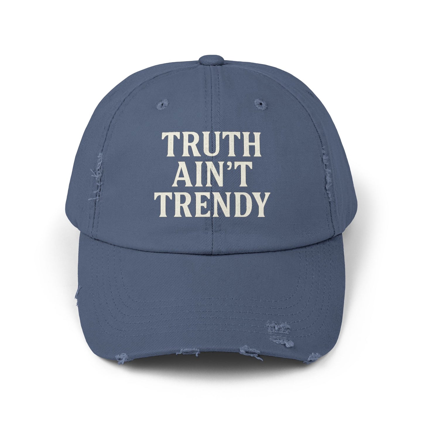 Truth Ain’t Trendy Distressed Ball Cap – Unisex Vintage Washed Adjustable Dad Hat-Gift