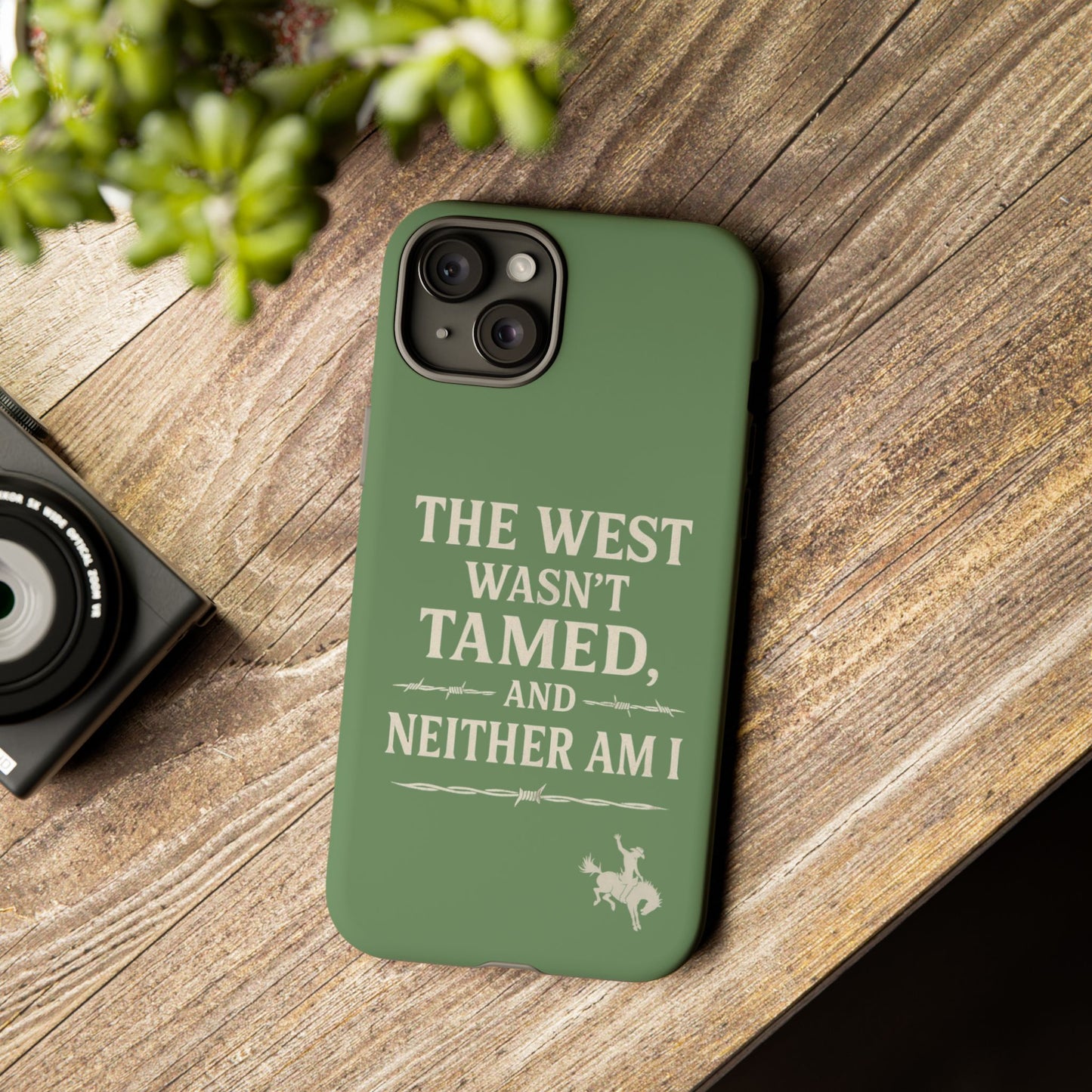 The West Wasn’t Tamed Dual Layer Phone Case – Western Cowboy Tough Protective Cover for iPhone, Samsung Galaxy & Google Pixel