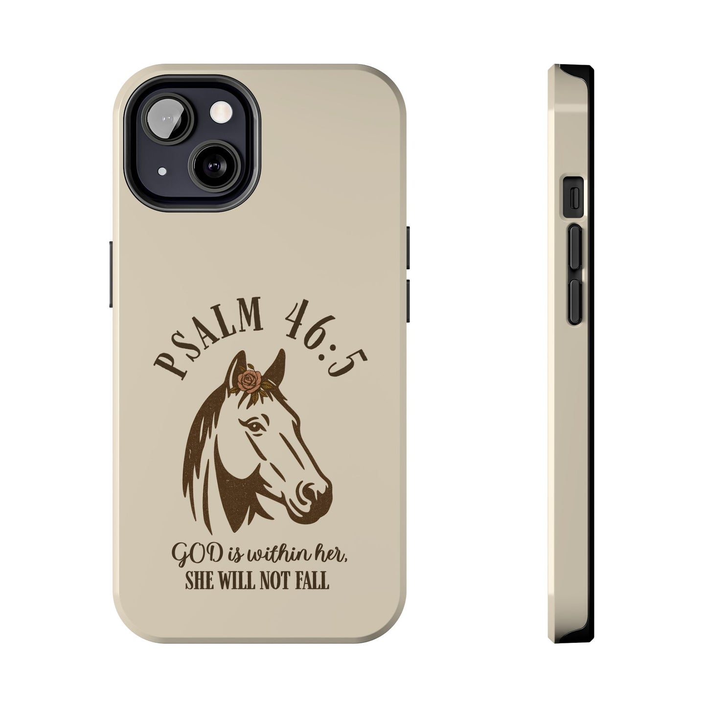 Psalm 46:5 Christian Dual-Layer Glossy Phone Case – Inspirational Bible Verse Protective Cover for iPhone & Samsung Galaxy