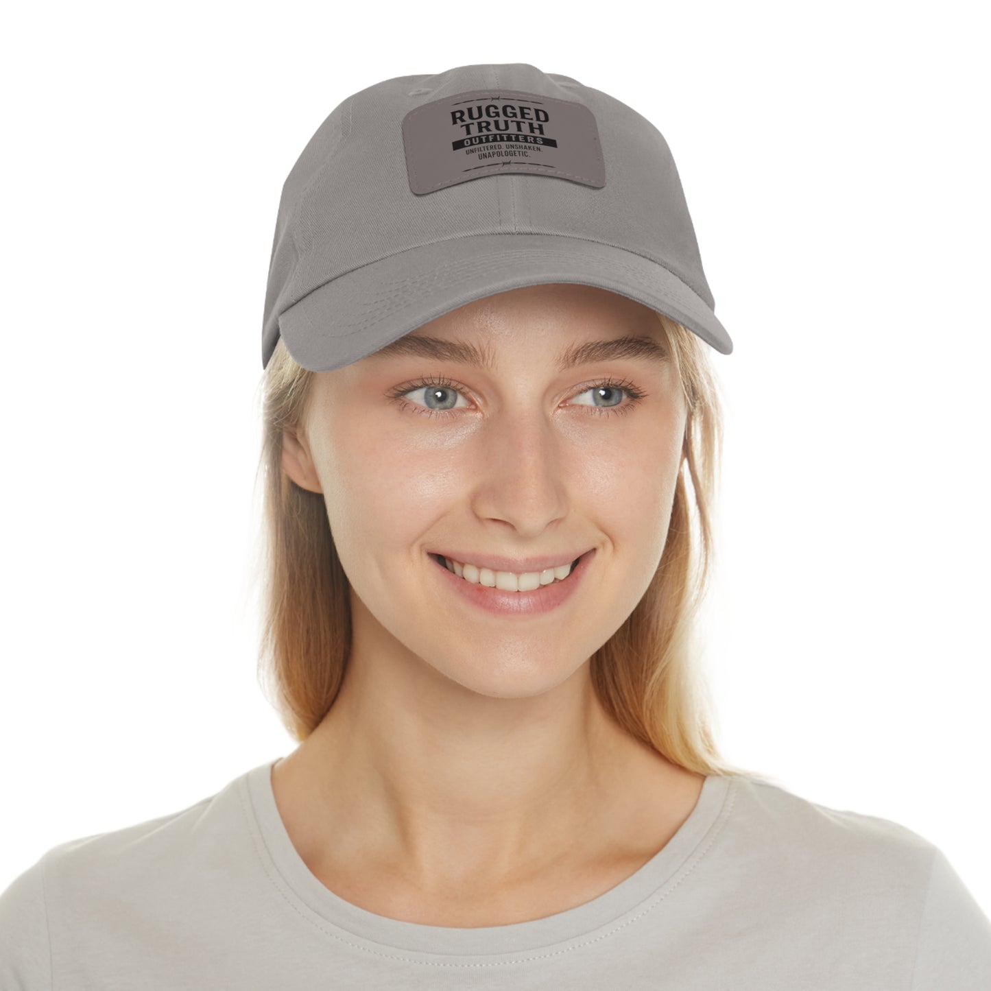 Rugged Truth Outfitters Logo Leather Patch Dad Hat – Adjustable Baseball Cap for Men & Women