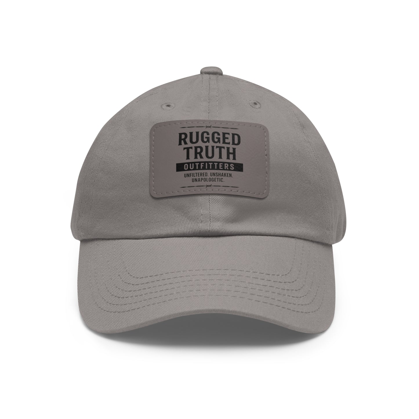 Rugged Truth Outfitters Logo Leather Patch Dad Hat – Adjustable Baseball Cap for Men & Women