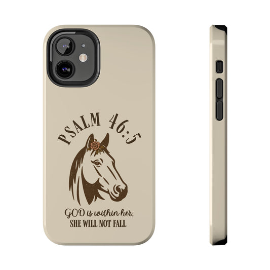 Psalm 46:5 Christian Dual-Layer Glossy Phone Case – Inspirational Bible Verse Protective Cover for iPhone & Samsung Galaxy