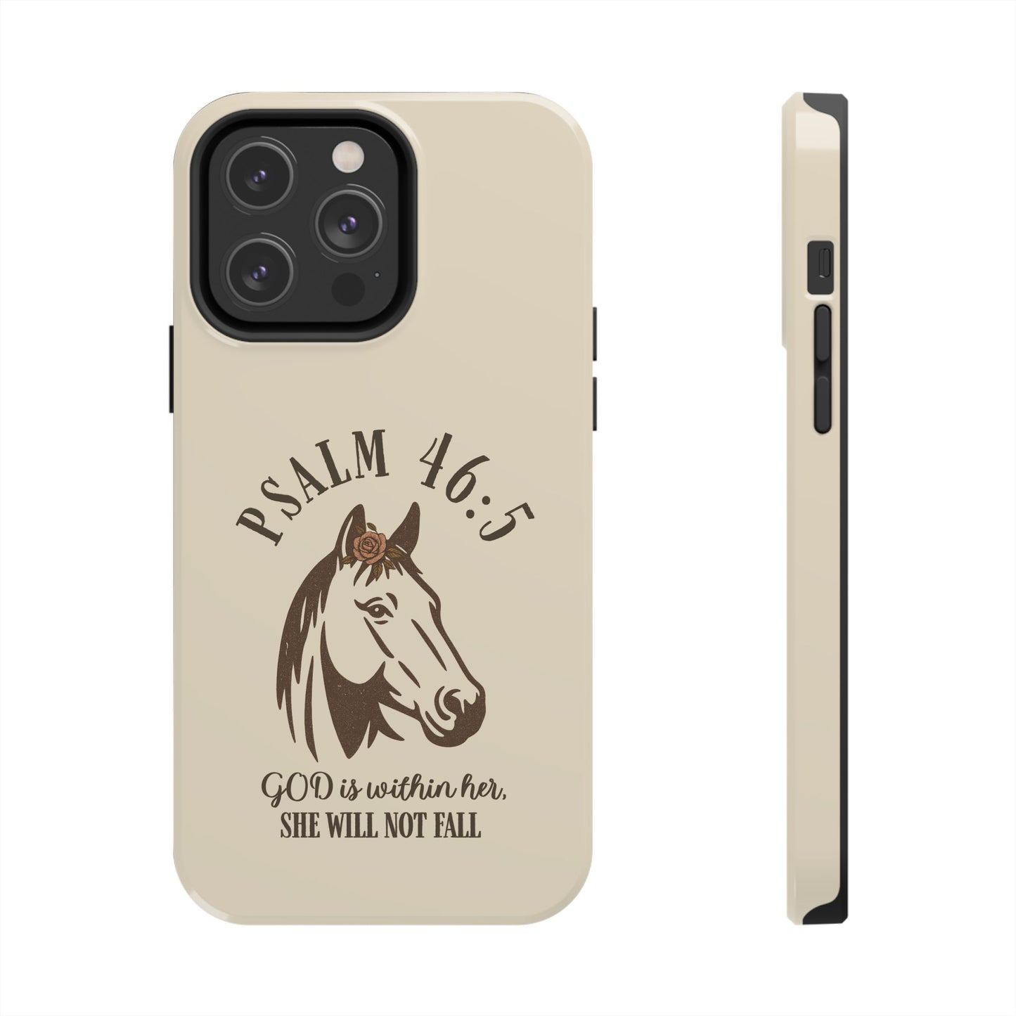 Psalm 46:5 Christian Dual-Layer Glossy Phone Case – Inspirational Bible Verse Protective Cover for iPhone & Samsung Galaxy