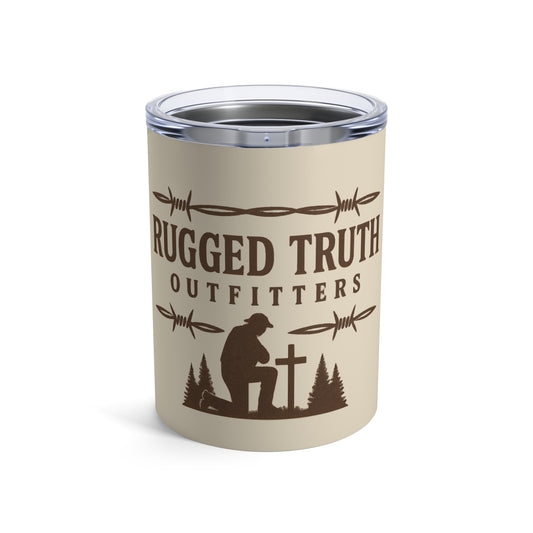 Rugged Truth Outfitters Logo 10oz Stainless Steel Tumbler – BPA-Free Insulated Coffee Cup for Hot & Cold Drinks, Durable & Dishwasher Safe