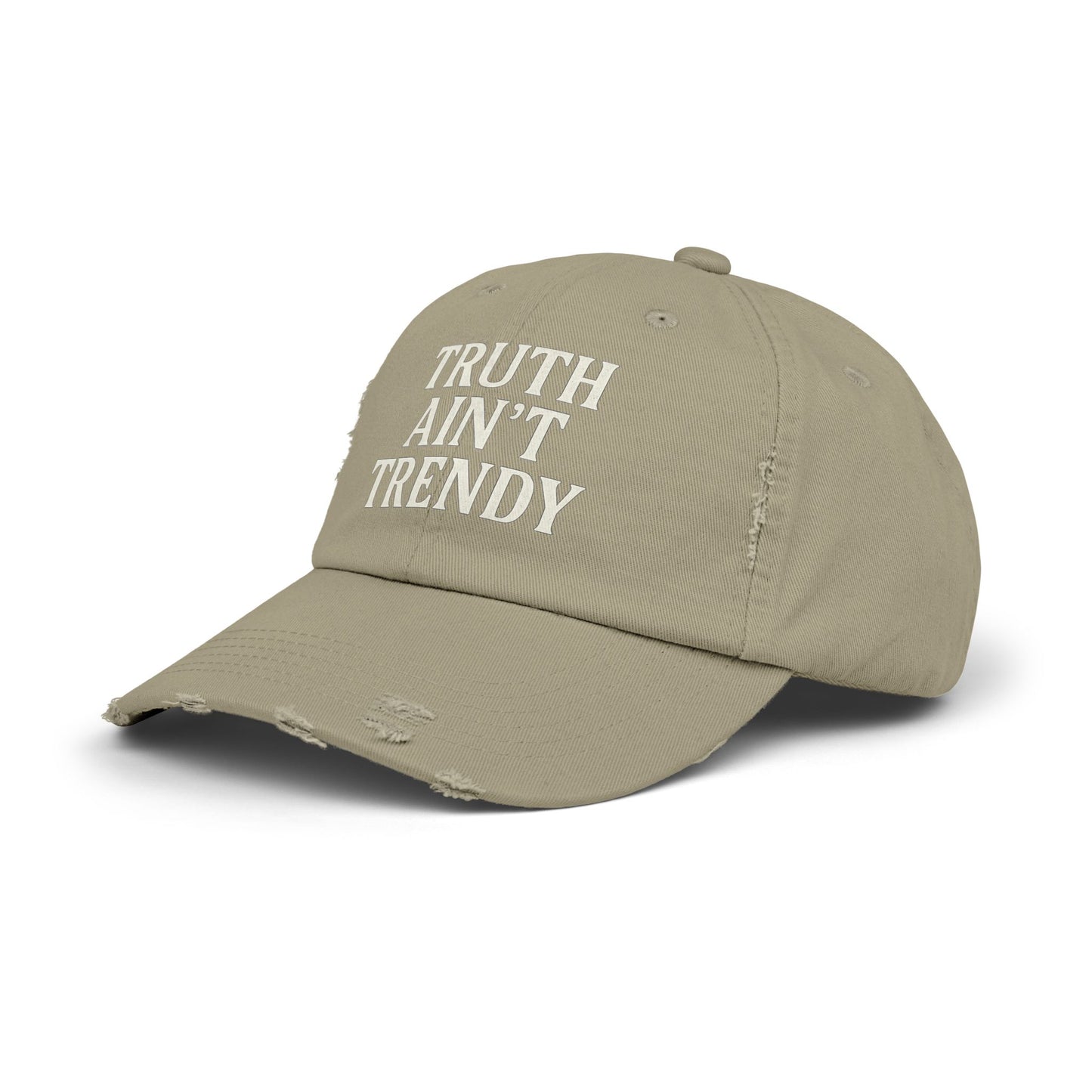 Truth Ain’t Trendy Distressed Ball Cap – Unisex Vintage Washed Adjustable Dad Hat-Gift