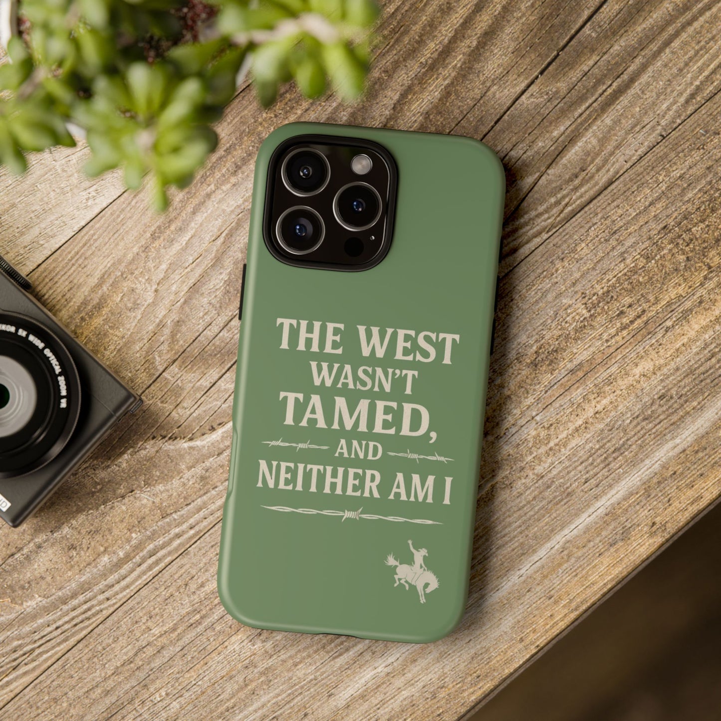 The West Wasn’t Tamed Dual Layer Phone Case – Western Cowboy Tough Protective Cover for iPhone, Samsung Galaxy & Google Pixel