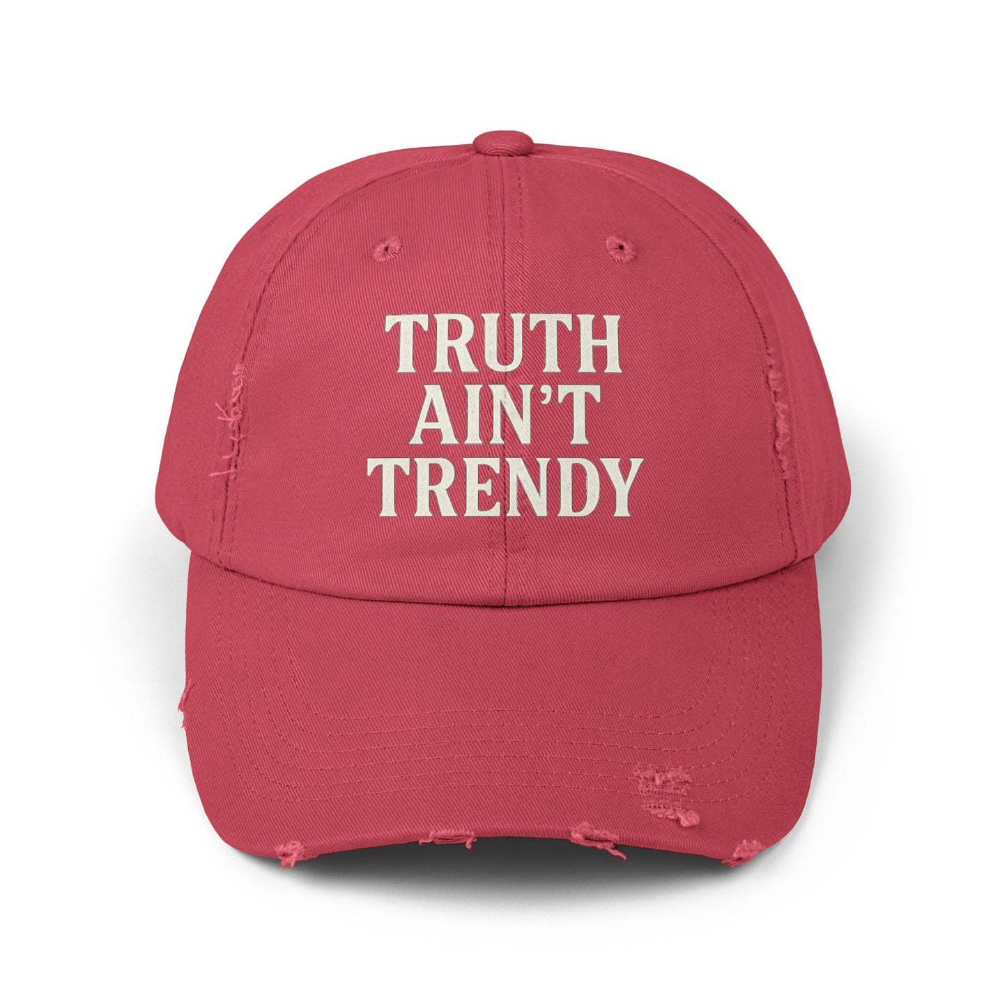 Truth Ain’t Trendy Distressed Ball Cap – Unisex Vintage Washed Adjustable Dad Hat-Gift