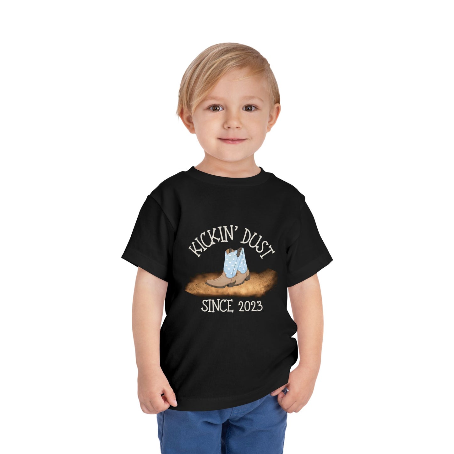 Kickin’ Dust Since (Birth Year) Personalized Toddler Boy Rodeo T-Shirt – Custom Western Shirt (2T–5T)