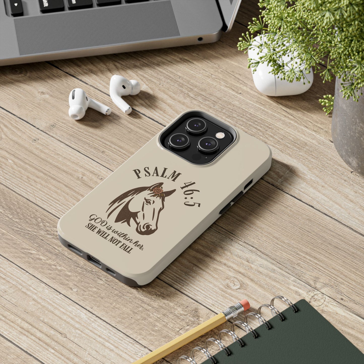 Psalm 46:5 Christian Dual-Layer Glossy Phone Case – Inspirational Bible Verse Protective Cover for iPhone & Samsung Galaxy