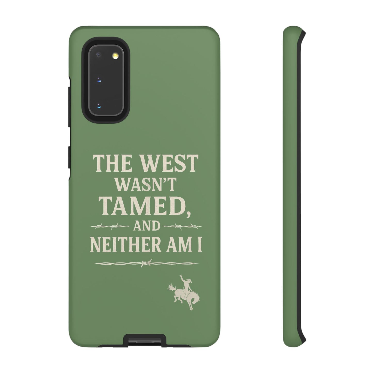 The West Wasn’t Tamed Dual Layer Phone Case – Western Cowboy Tough Protective Cover for iPhone, Samsung Galaxy & Google Pixel