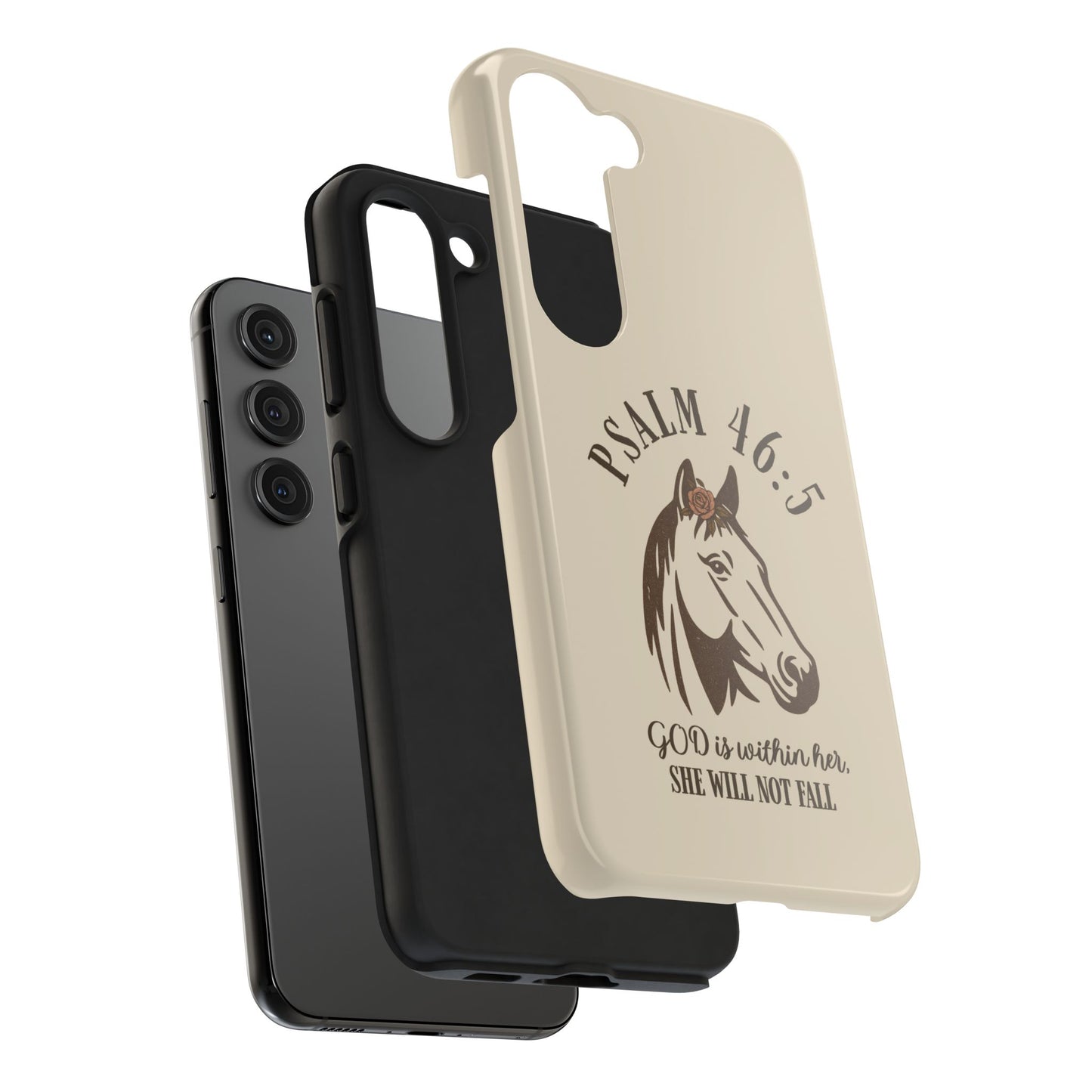 Psalm 46:5 Christian Dual-Layer Glossy Phone Case – Inspirational Bible Verse Protective Cover for iPhone & Samsung Galaxy