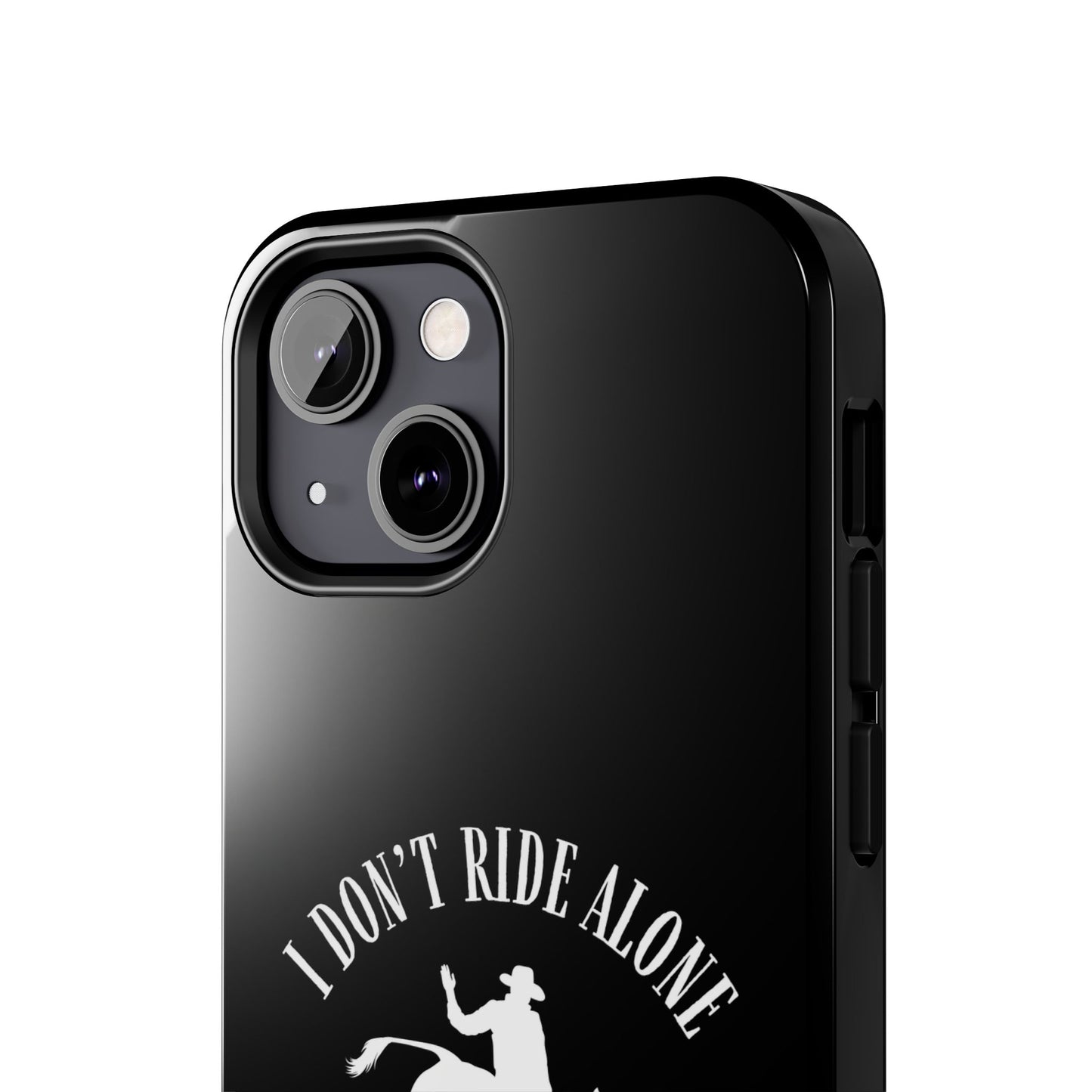 "I Don’t Ride Alone" Isaiah 41:10 Bull Rider Dual-Layer Glossy Phone Case – Christian Western Rodeo Design for iPhone & Samsung Galaxy