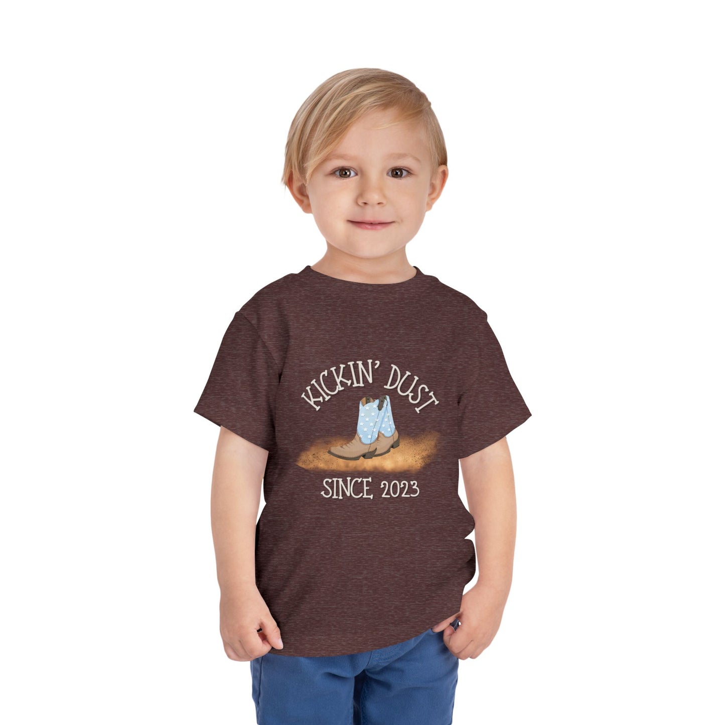 Kickin’ Dust Since (Birth Year) Personalized Toddler Boy Rodeo T-Shirt – Custom Western Shirt (2T–5T)