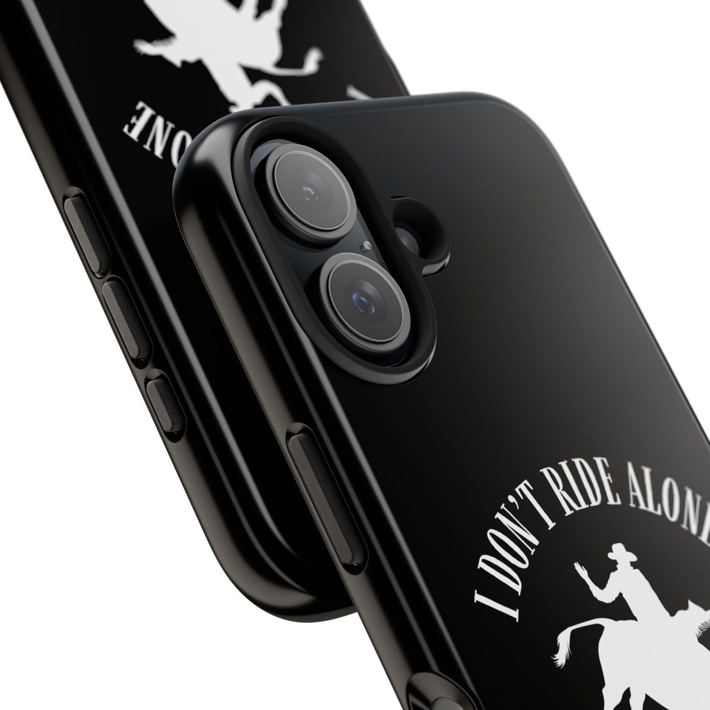 "I Don’t Ride Alone" Isaiah 41:10 Bull Rider Dual-Layer Glossy Phone Case – Christian Western Rodeo Design for iPhone & Samsung Galaxy