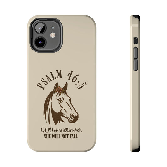 Psalm 46:5 Christian Dual-Layer Glossy Phone Case – Inspirational Bible Verse Protective Cover for iPhone & Samsung Galaxy