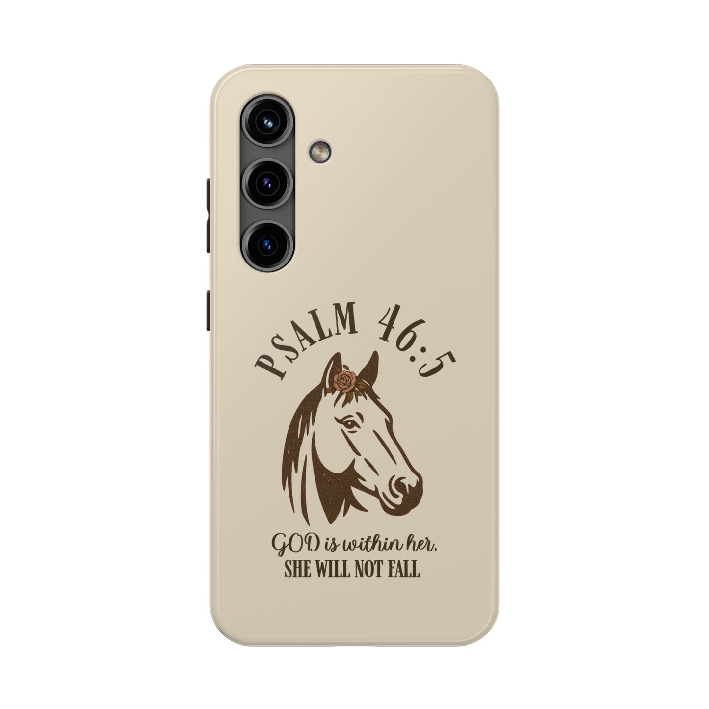 Psalm 46:5 Christian Dual-Layer Glossy Phone Case – Inspirational Bible Verse Protective Cover for iPhone & Samsung Galaxy