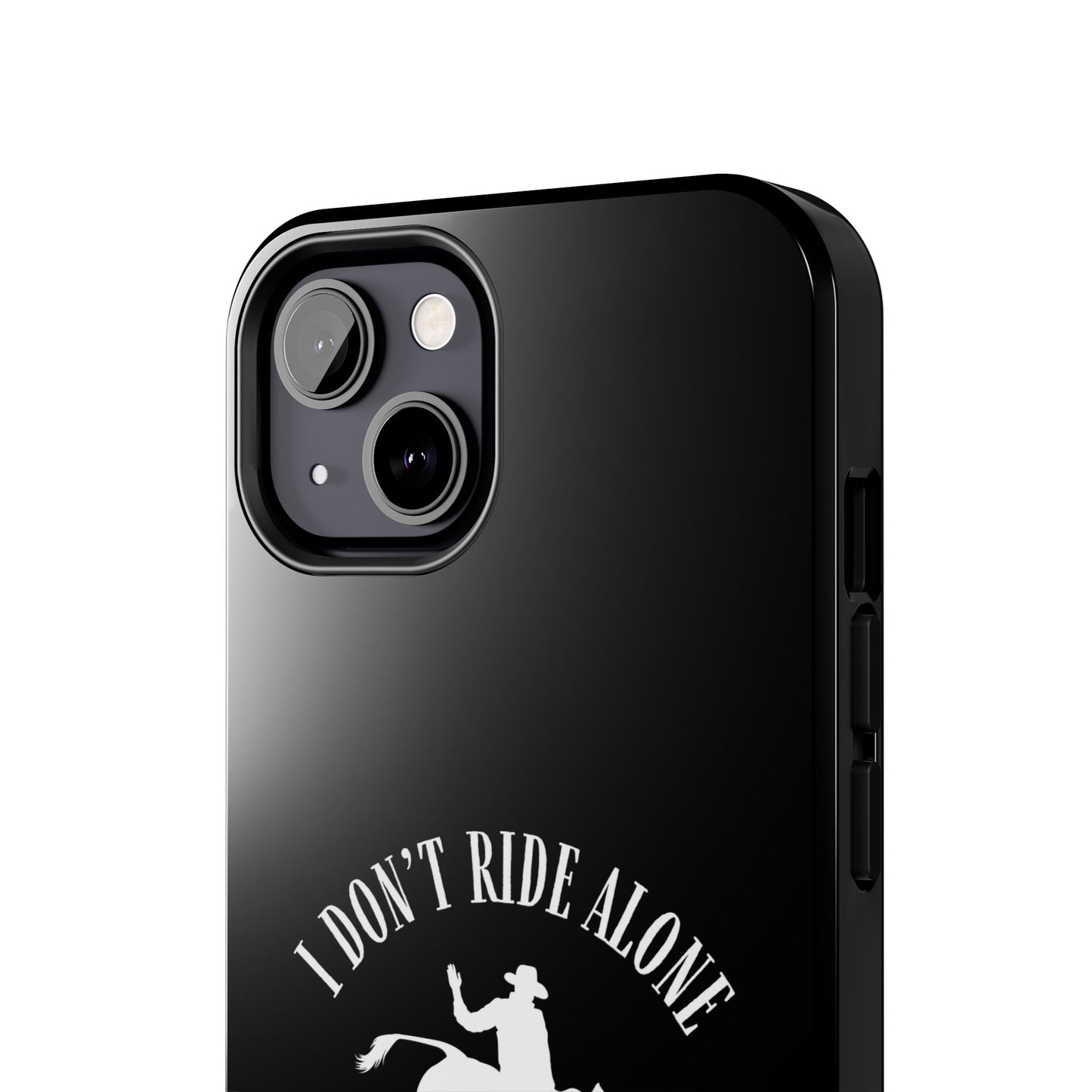 "I Don’t Ride Alone" Isaiah 41:10 Bull Rider Dual-Layer Glossy Phone Case – Christian Western Rodeo Design for iPhone & Samsung Galaxy