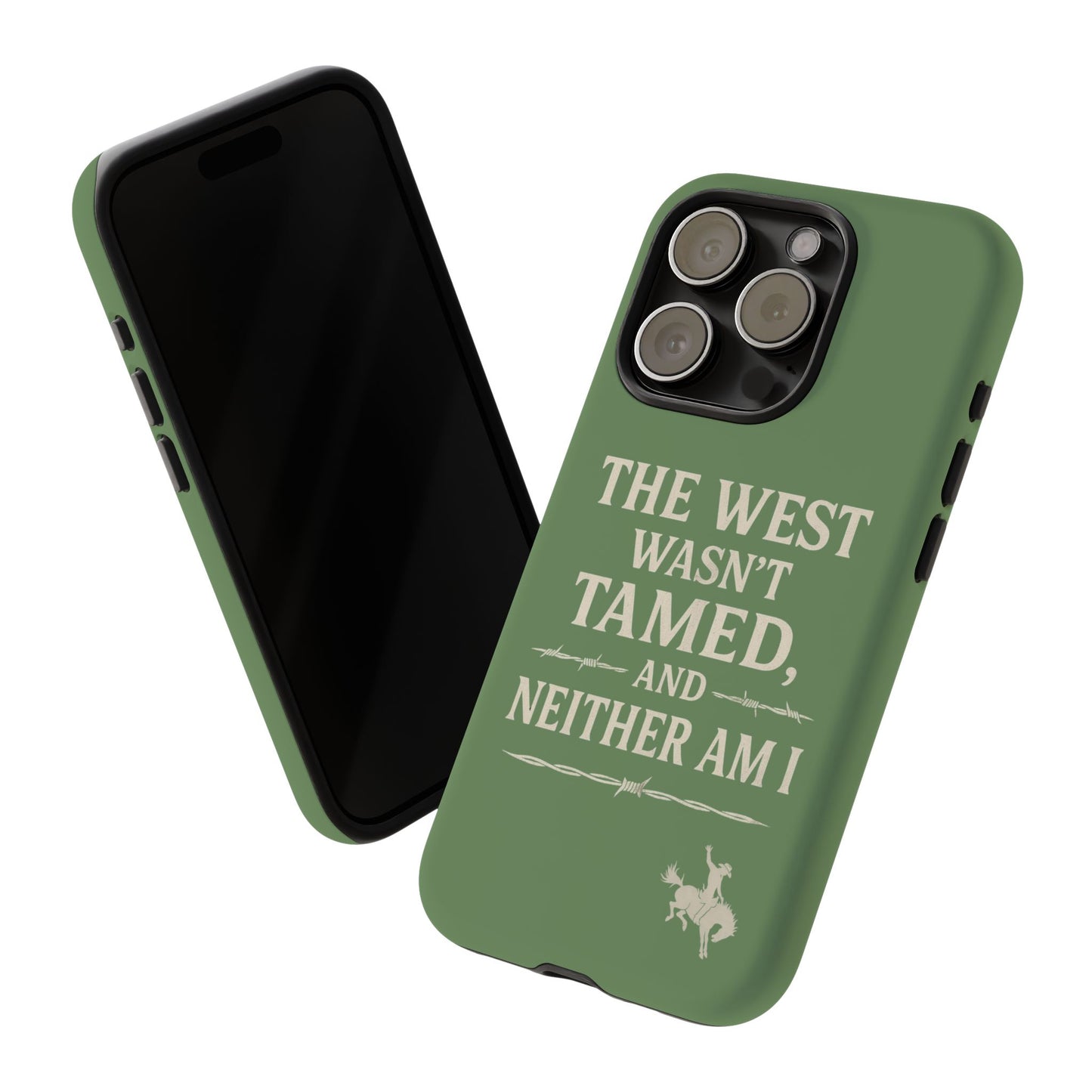 The West Wasn’t Tamed Dual Layer Phone Case – Western Cowboy Tough Protective Cover for iPhone, Samsung Galaxy & Google Pixel