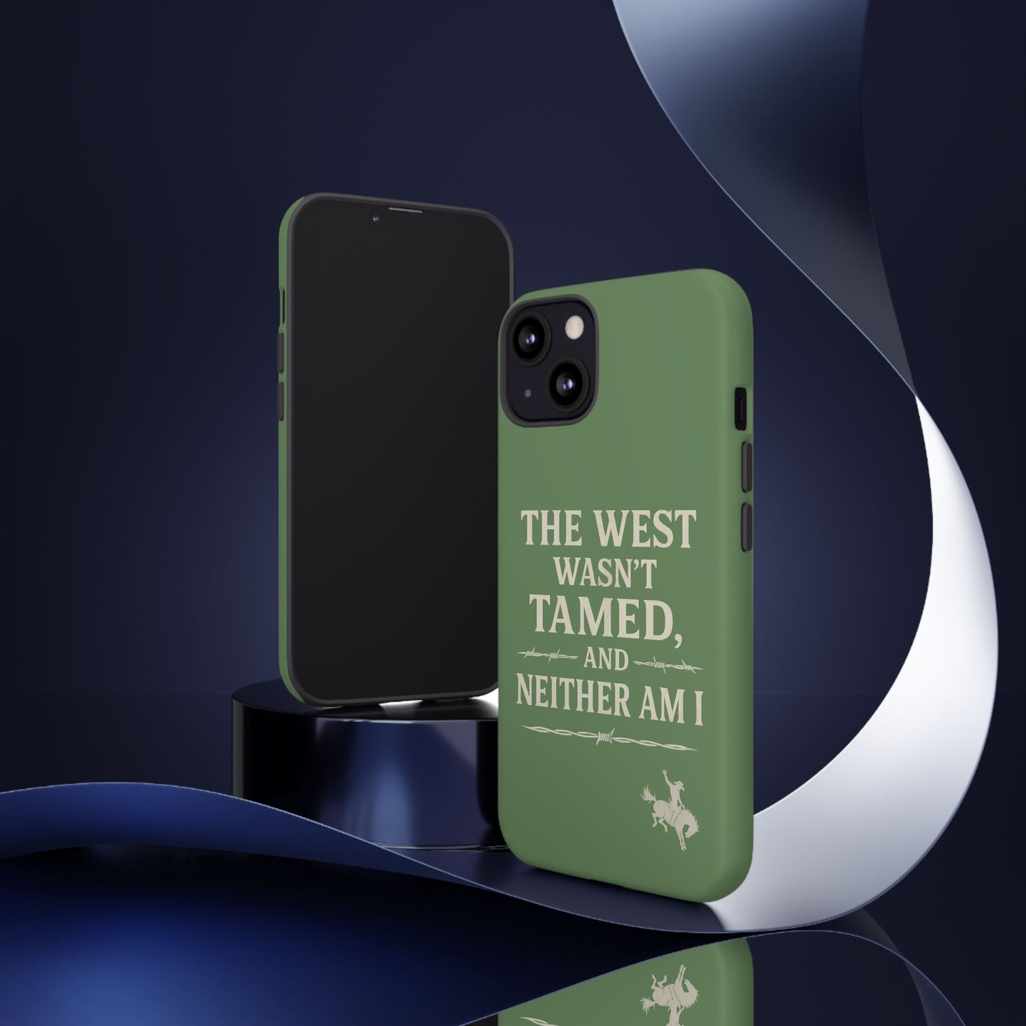 The West Wasn’t Tamed Dual Layer Phone Case – Western Cowboy Tough Protective Cover for iPhone, Samsung Galaxy & Google Pixel