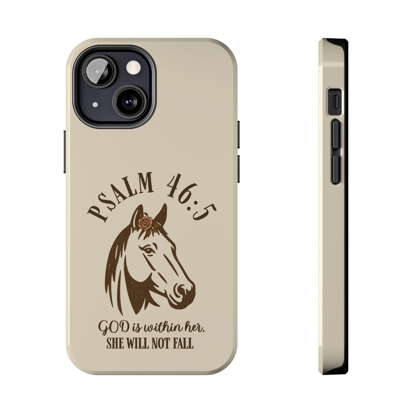 Psalm 46:5 Christian Dual-Layer Glossy Phone Case – Inspirational Bible Verse Protective Cover for iPhone & Samsung Galaxy