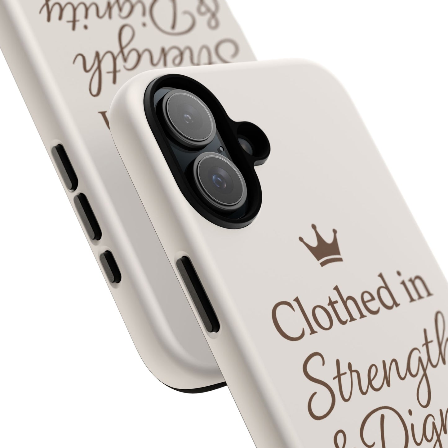 Proverbs 31:25 Personalized Name Phone Case – Strength & Dignity Scripture Cover for iPhone, Samsung Galaxy, and Google Pixel