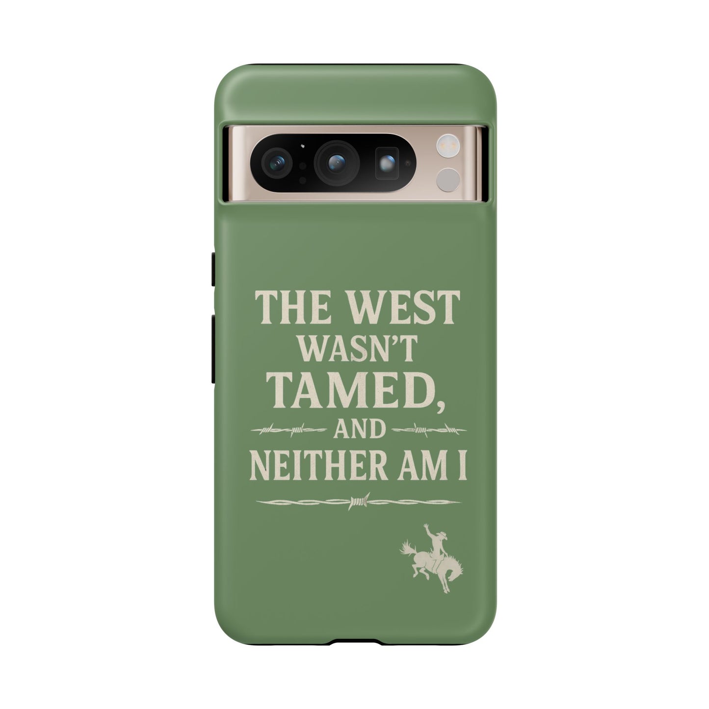 The West Wasn’t Tamed Dual Layer Phone Case – Western Cowboy Tough Protective Cover for iPhone, Samsung Galaxy & Google Pixel