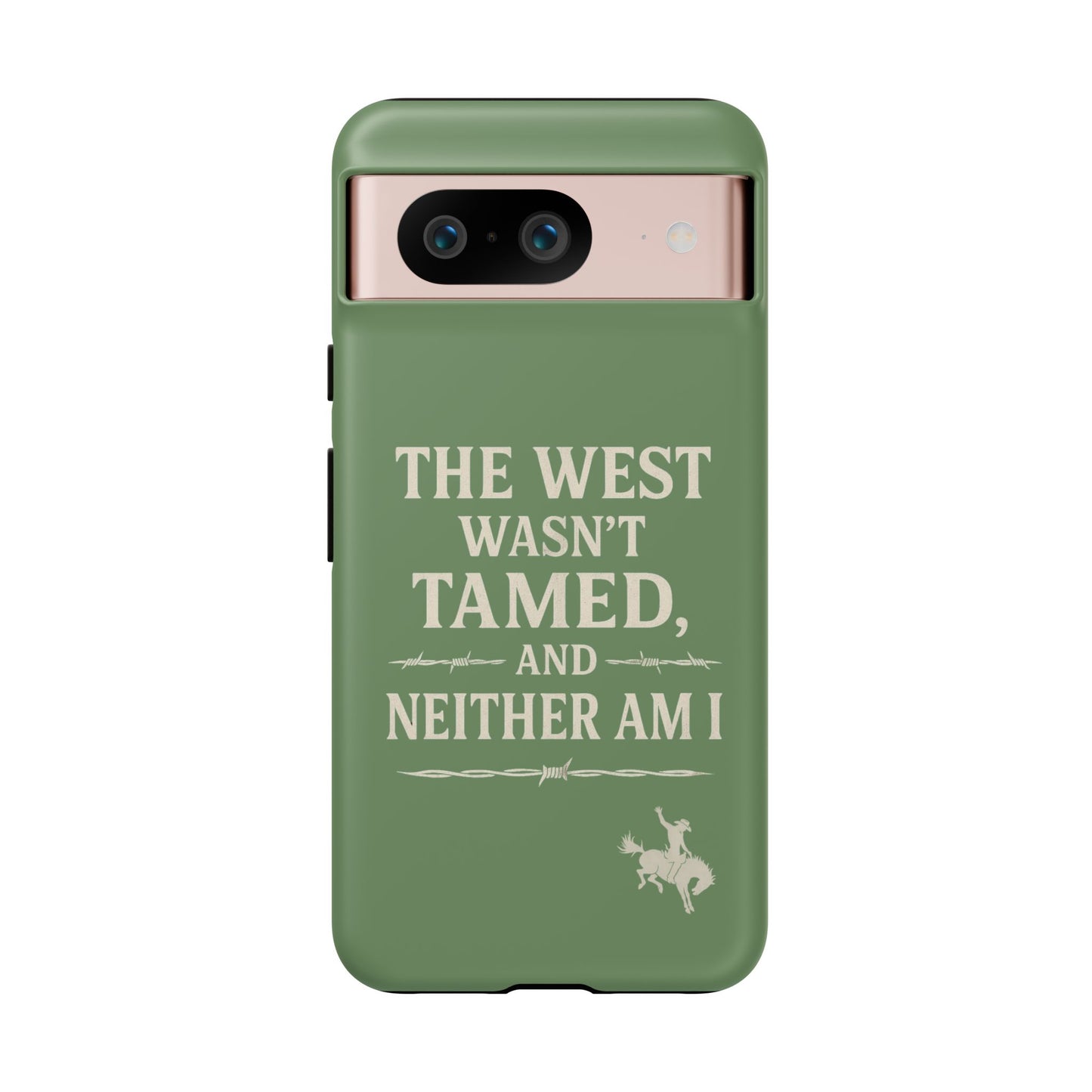 The West Wasn’t Tamed Dual Layer Phone Case – Western Cowboy Tough Protective Cover for iPhone, Samsung Galaxy & Google Pixel