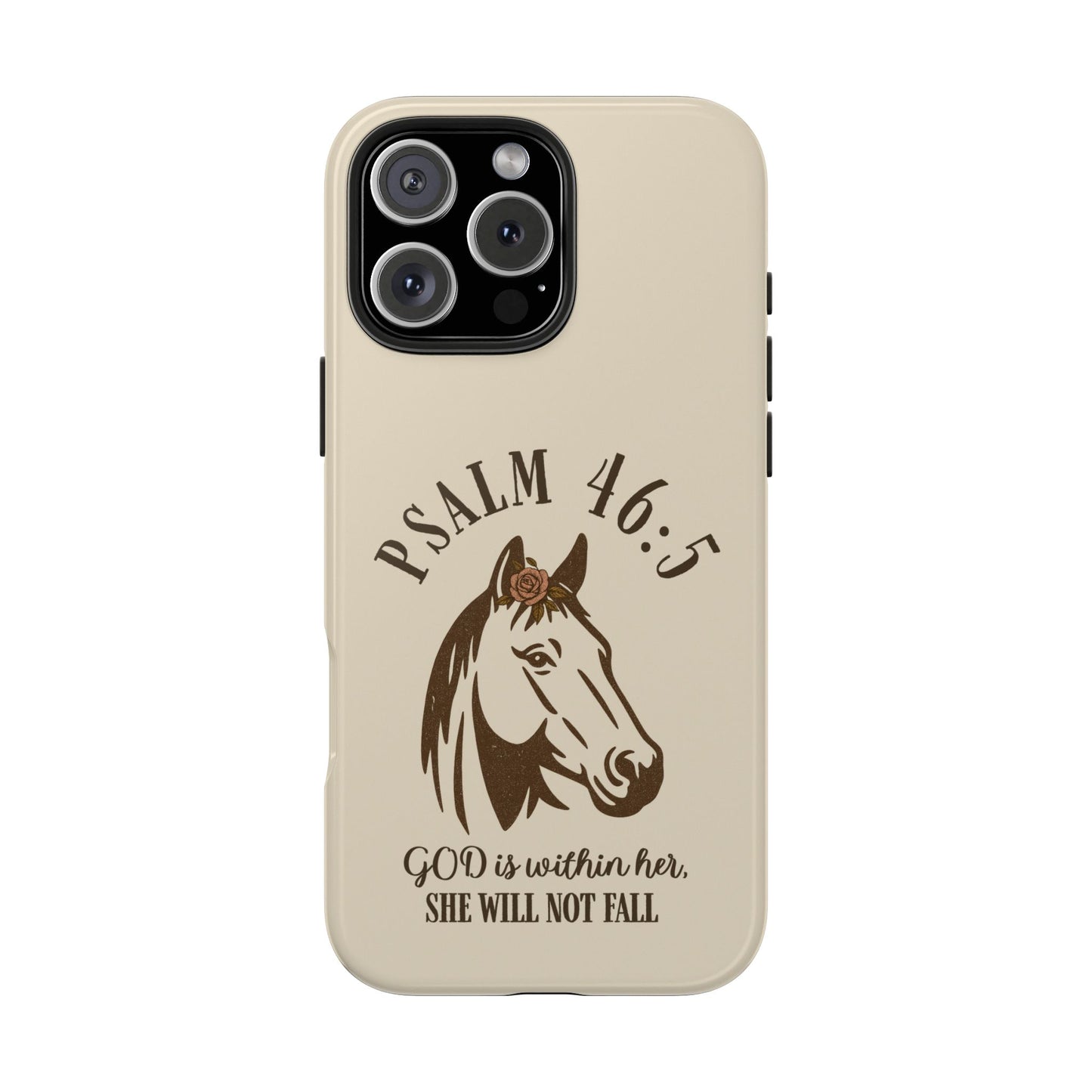 Psalm 46:5 Christian Dual-Layer Glossy Phone Case – Inspirational Bible Verse Protective Cover for iPhone & Samsung Galaxy
