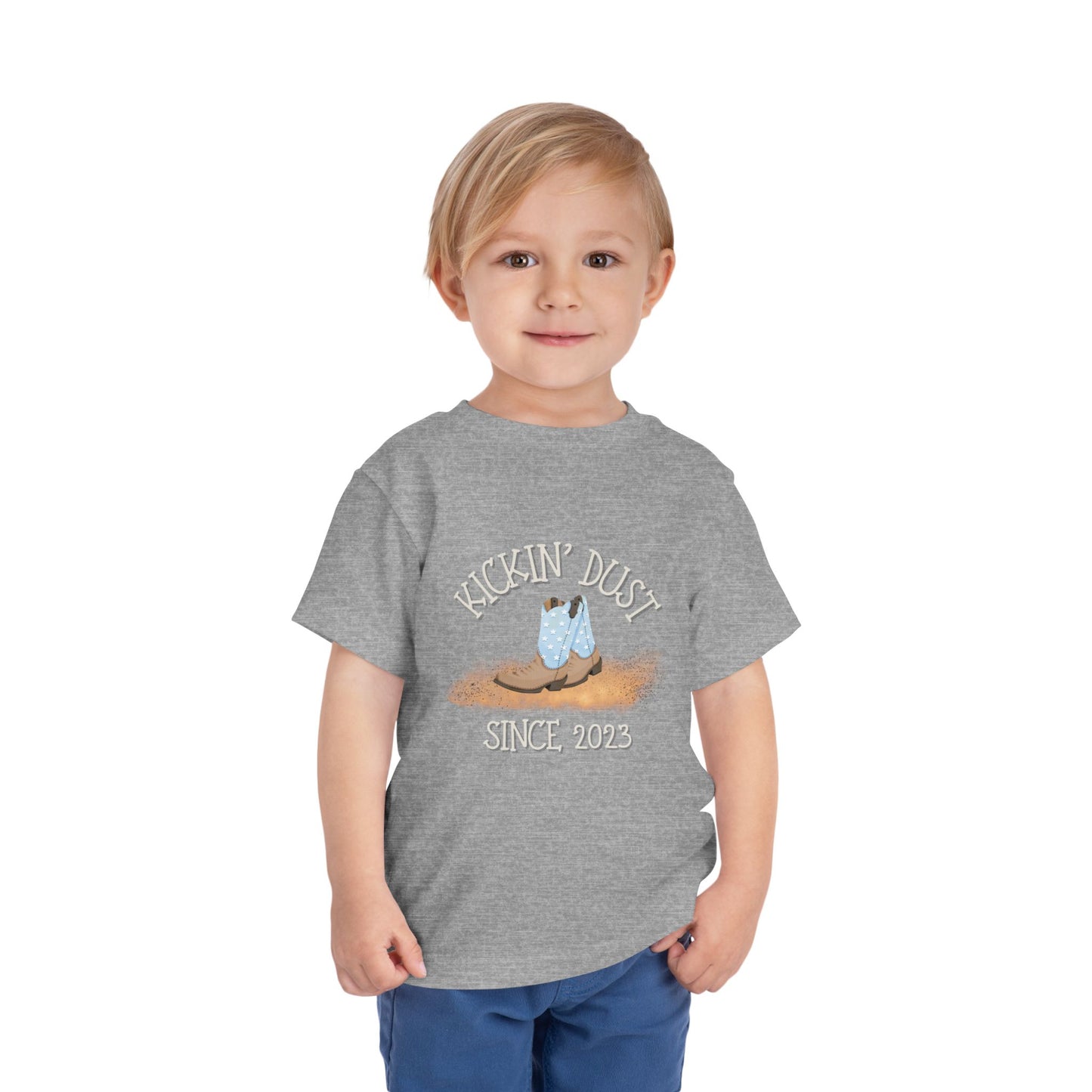 Kickin’ Dust Since (Birth Year) Personalized Toddler Boy Rodeo T-Shirt – Custom Western Shirt (2T–5T)