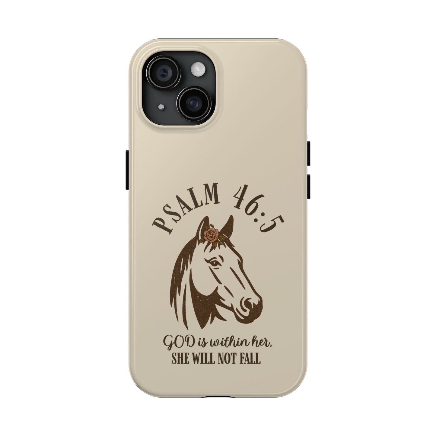 Psalm 46:5 Christian Dual-Layer Glossy Phone Case – Inspirational Bible Verse Protective Cover for iPhone & Samsung Galaxy