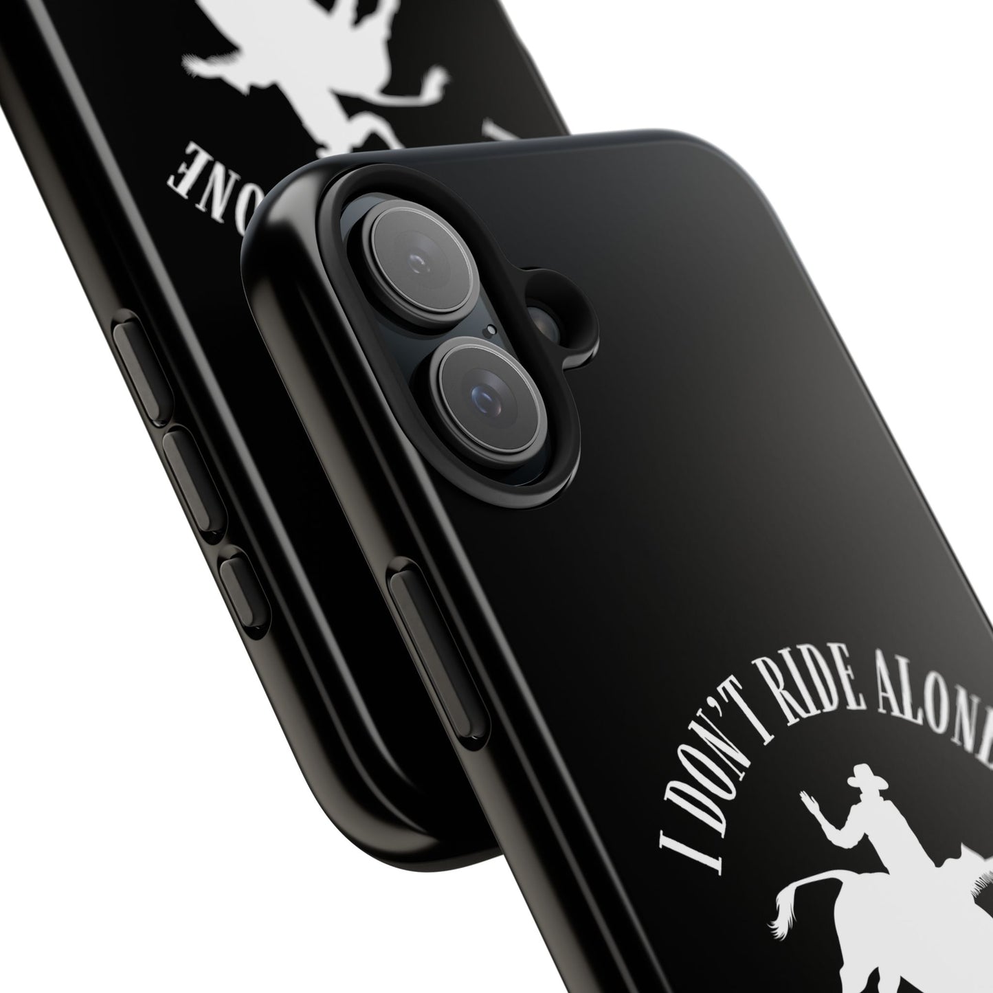 "I Don’t Ride Alone" Isaiah 41:10 Bull Rider Dual-Layer Glossy Phone Case – Christian Western Rodeo Design for iPhone & Samsung Galaxy
