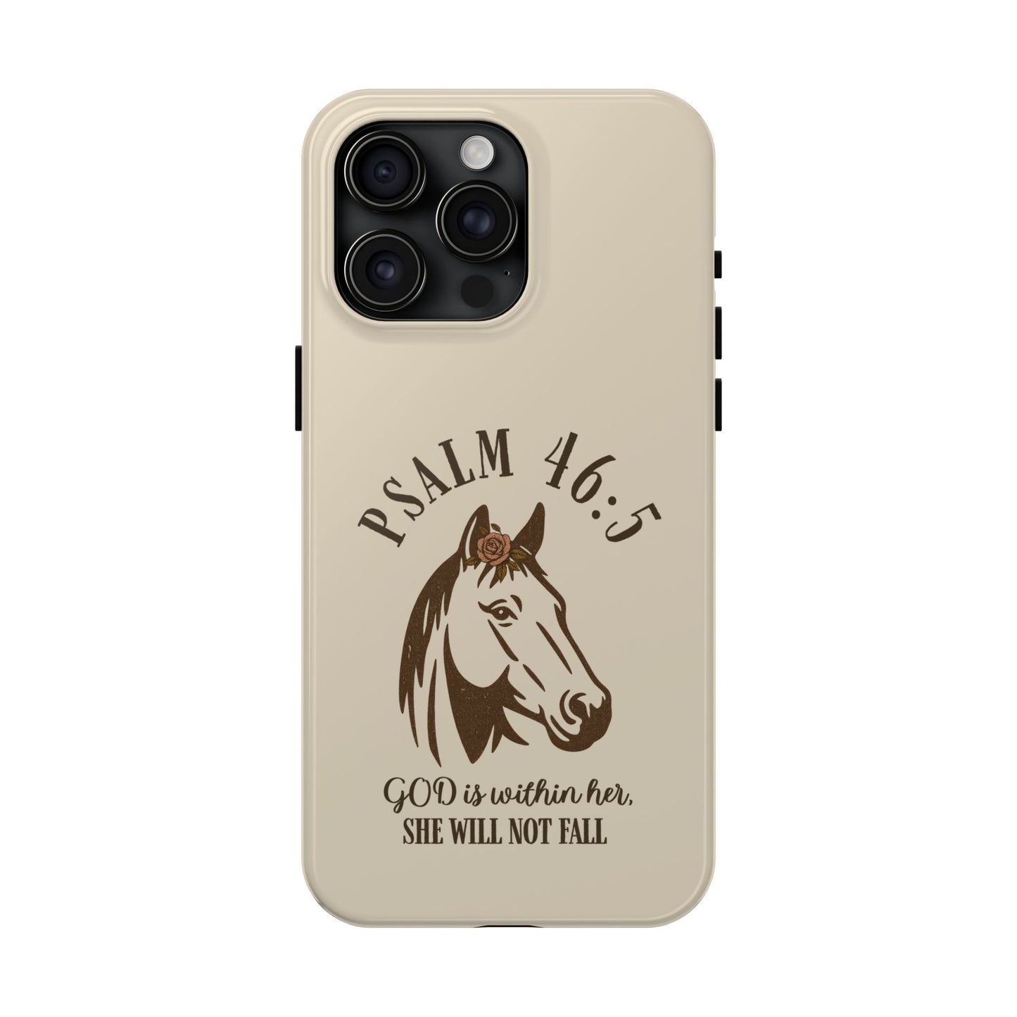 Psalm 46:5 Christian Dual-Layer Glossy Phone Case – Inspirational Bible Verse Protective Cover for iPhone & Samsung Galaxy