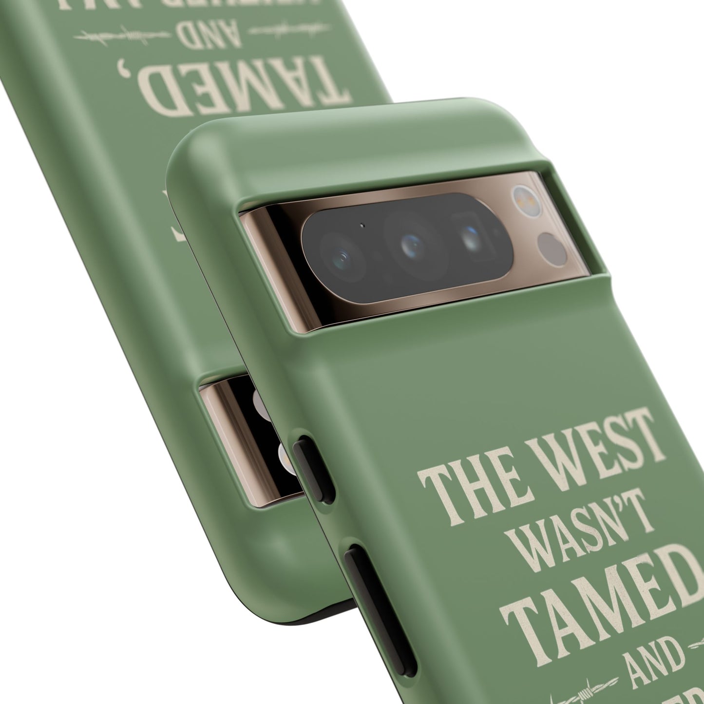 The West Wasn’t Tamed Dual Layer Phone Case – Western Cowboy Tough Protective Cover for iPhone, Samsung Galaxy & Google Pixel