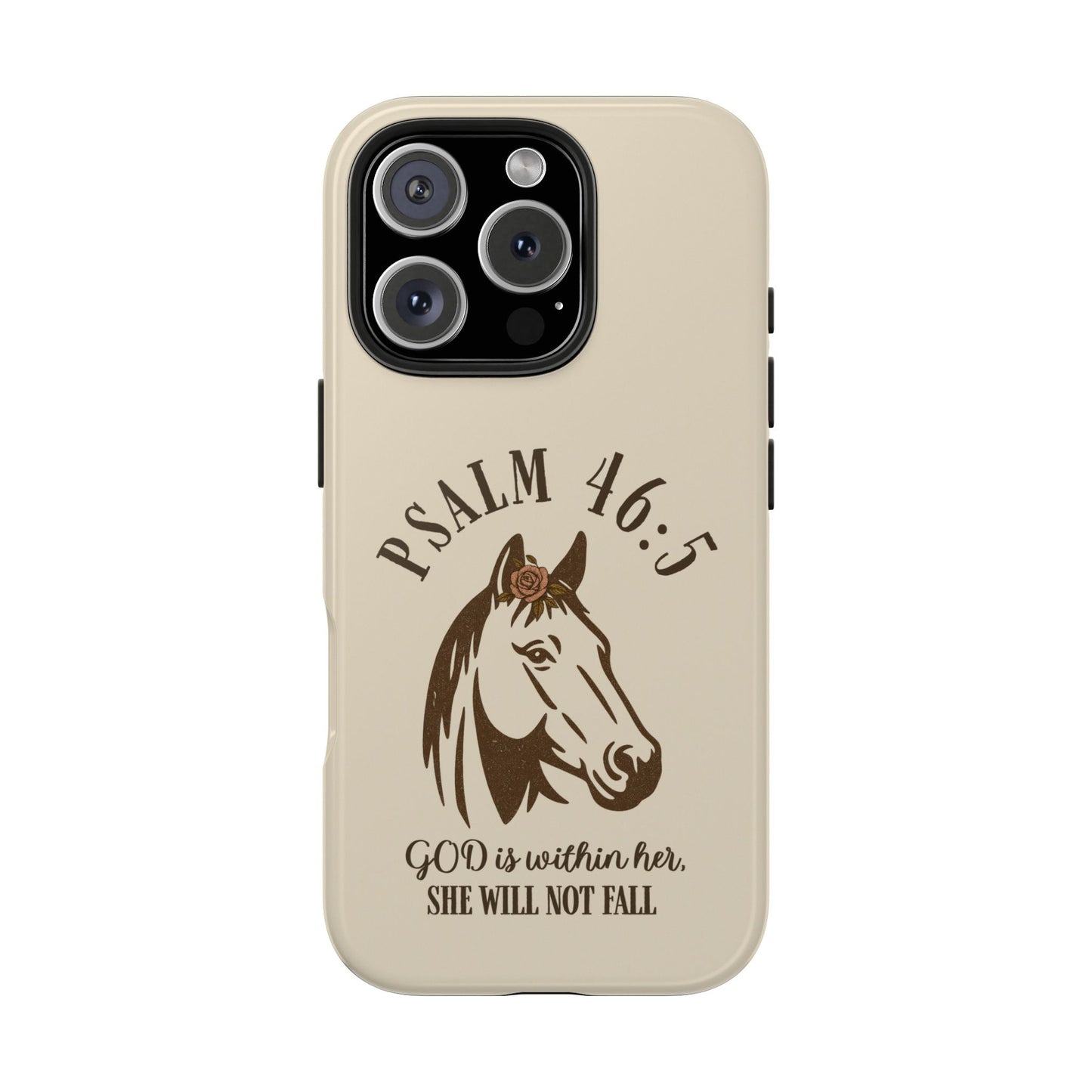 Psalm 46:5 Christian Dual-Layer Glossy Phone Case – Inspirational Bible Verse Protective Cover for iPhone & Samsung Galaxy