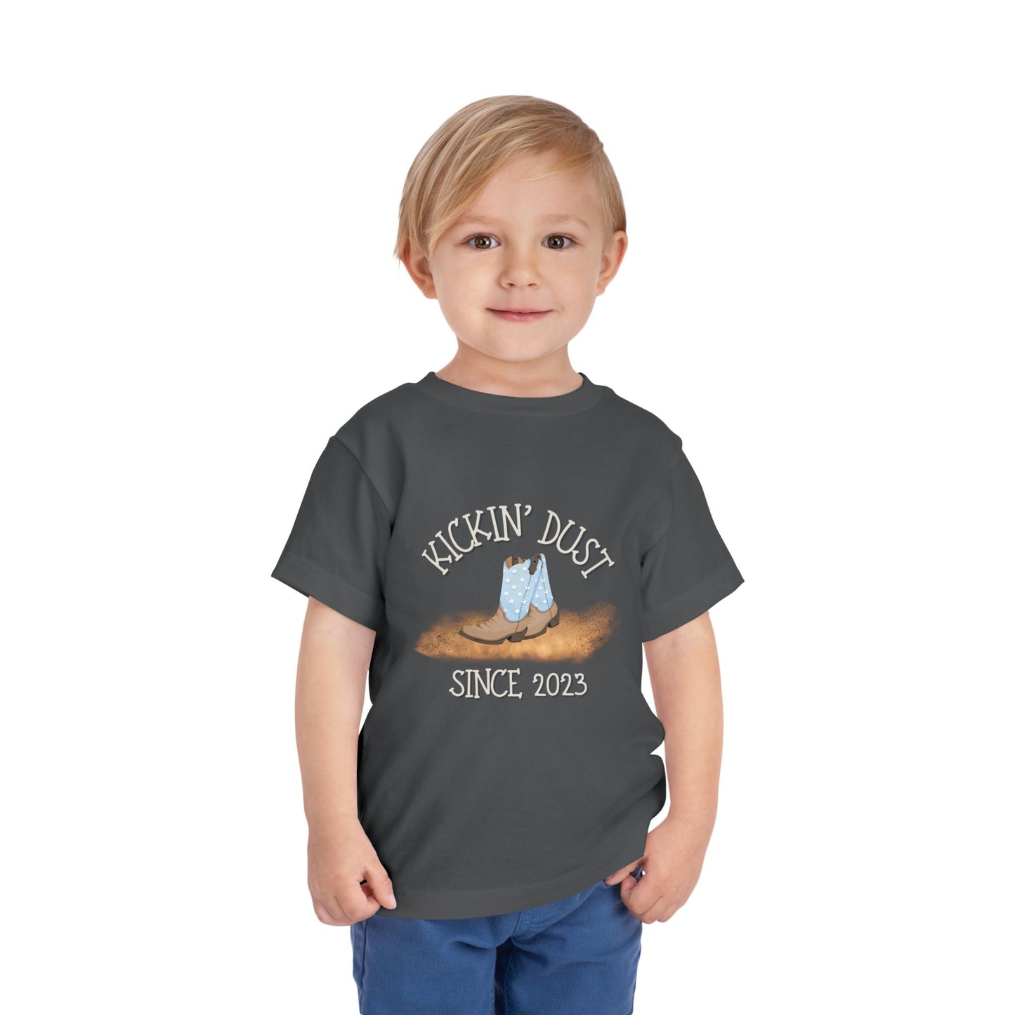 Kickin’ Dust Since (Birth Year) Personalized Toddler Boy Rodeo T-Shirt – Custom Western Shirt (2T–5T)