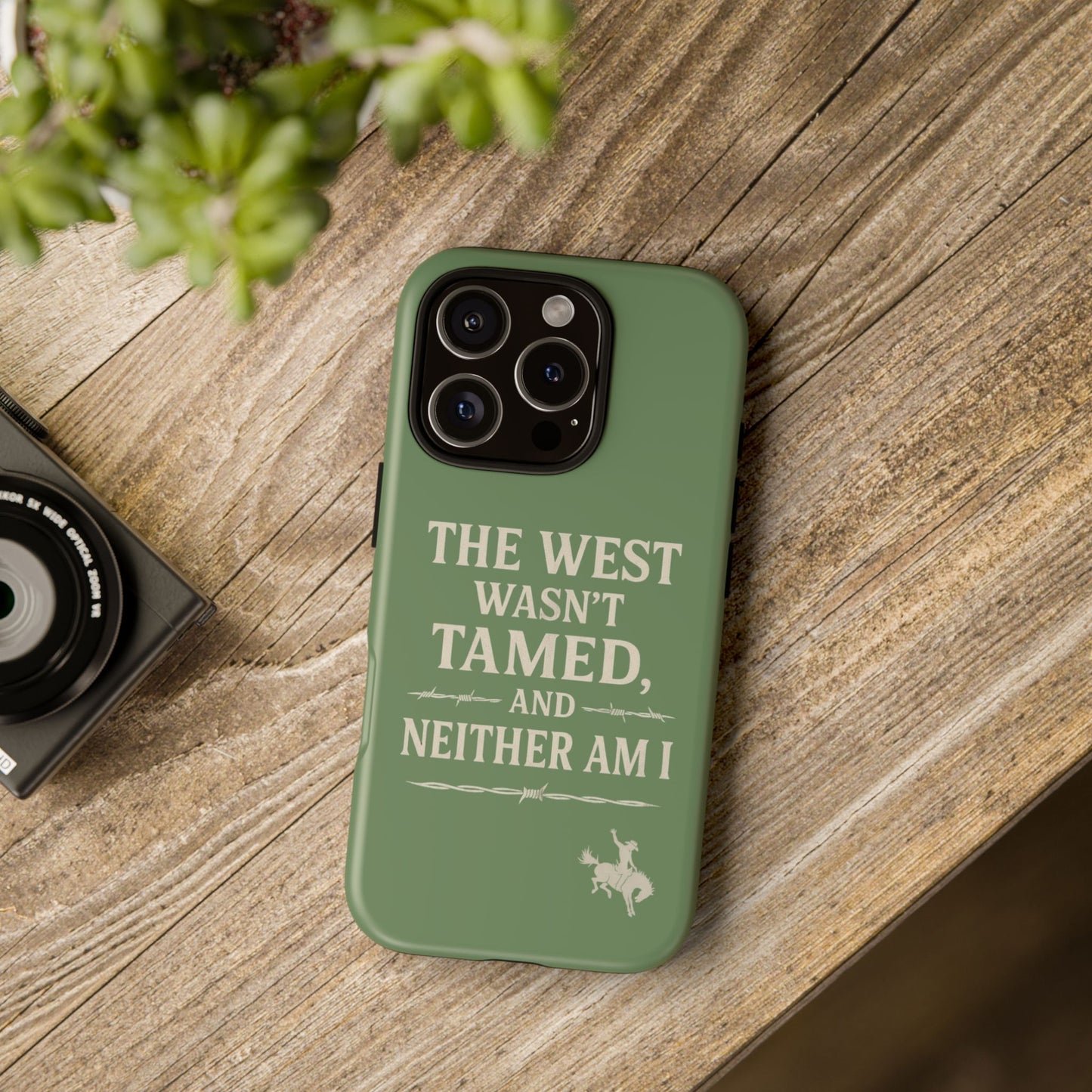 The West Wasn’t Tamed Dual Layer Phone Case – Western Cowboy Tough Protective Cover for iPhone, Samsung Galaxy & Google Pixel
