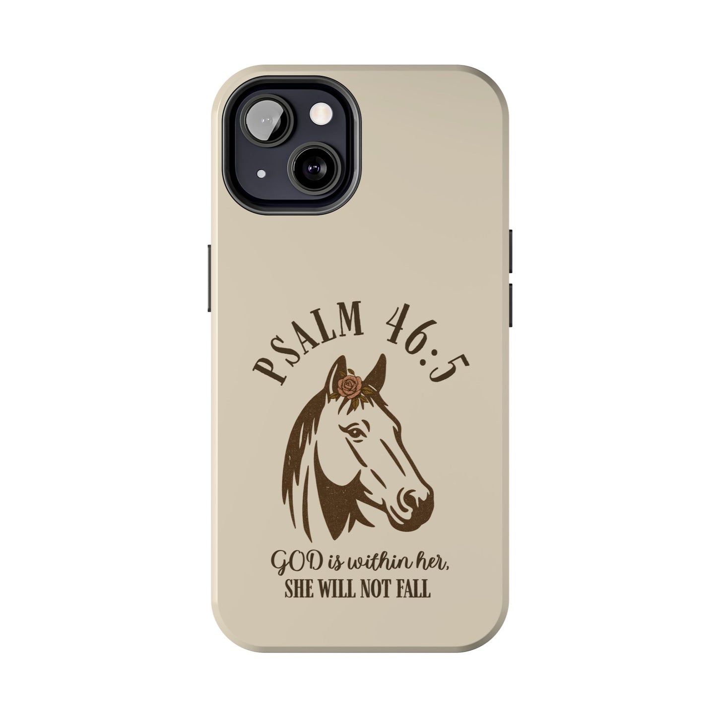 Psalm 46:5 Christian Dual-Layer Glossy Phone Case – Inspirational Bible Verse Protective Cover for iPhone & Samsung Galaxy